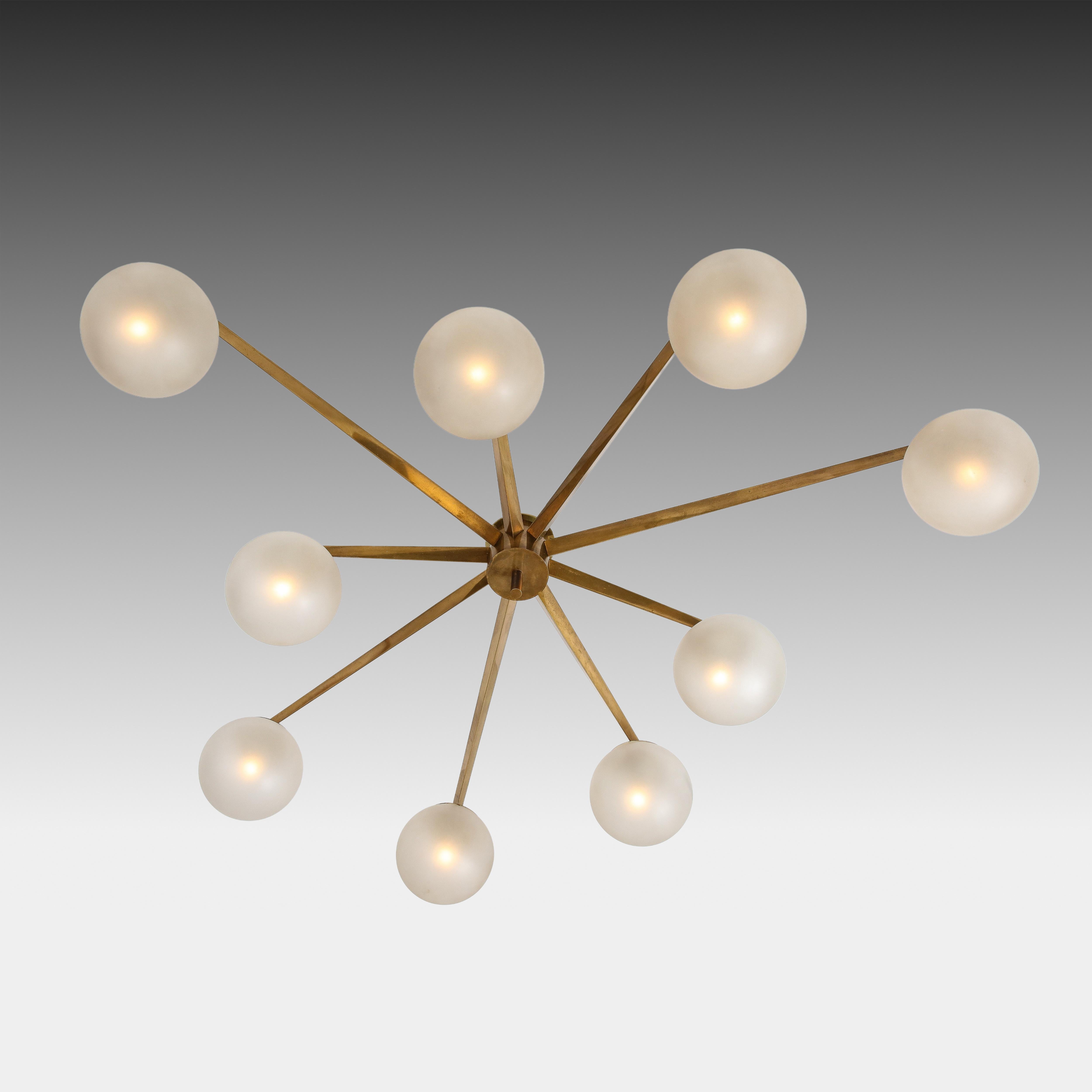 Italian Angelo Lelii for Arredoluce Rare Stella a 9 Chandelier