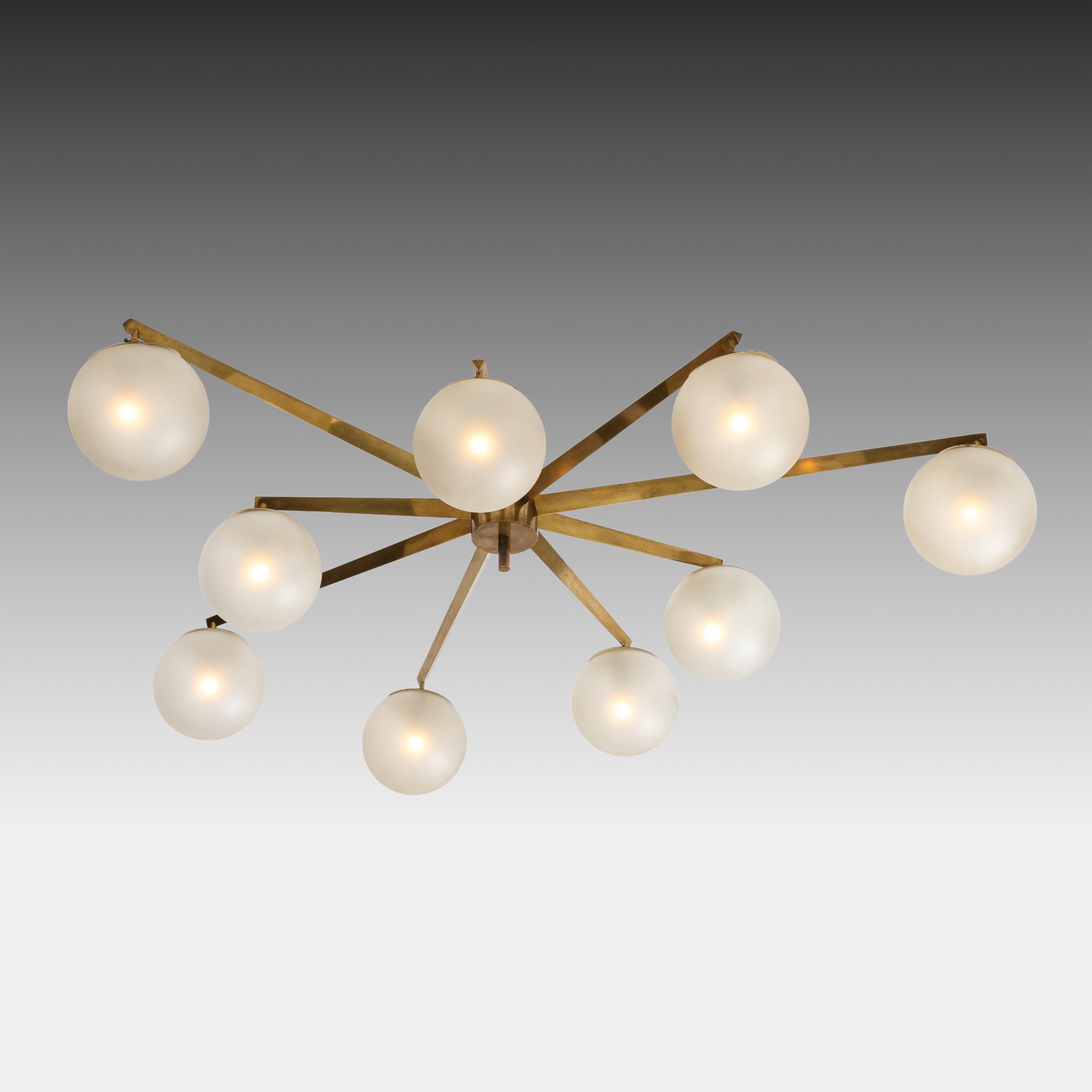 Mid-Century Modern Angelo Lelii for Arredoluce Rare Stella a 9 Chandelier