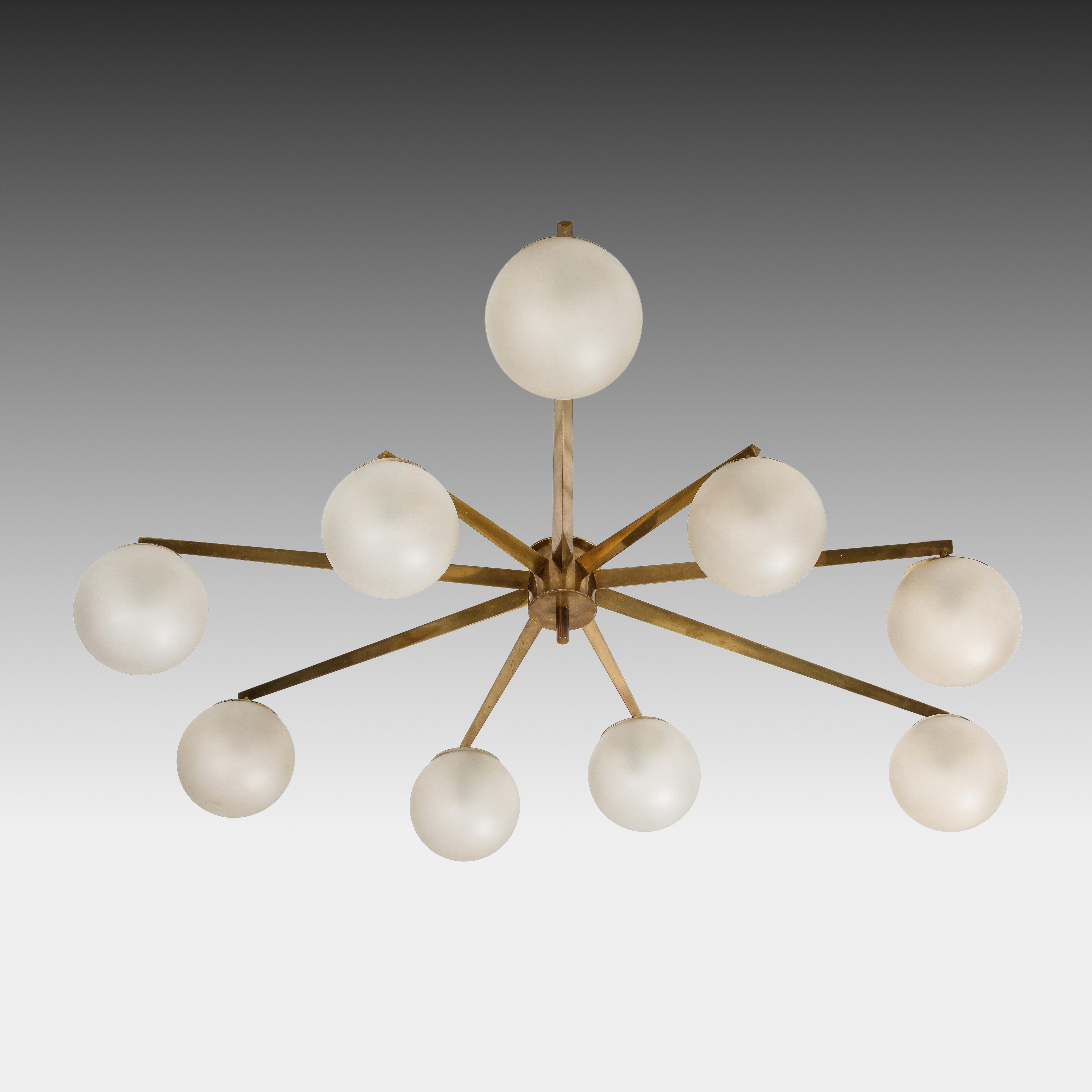 Mid-20th Century Angelo Lelii for Arredoluce Rare Stella a 9 Chandelier