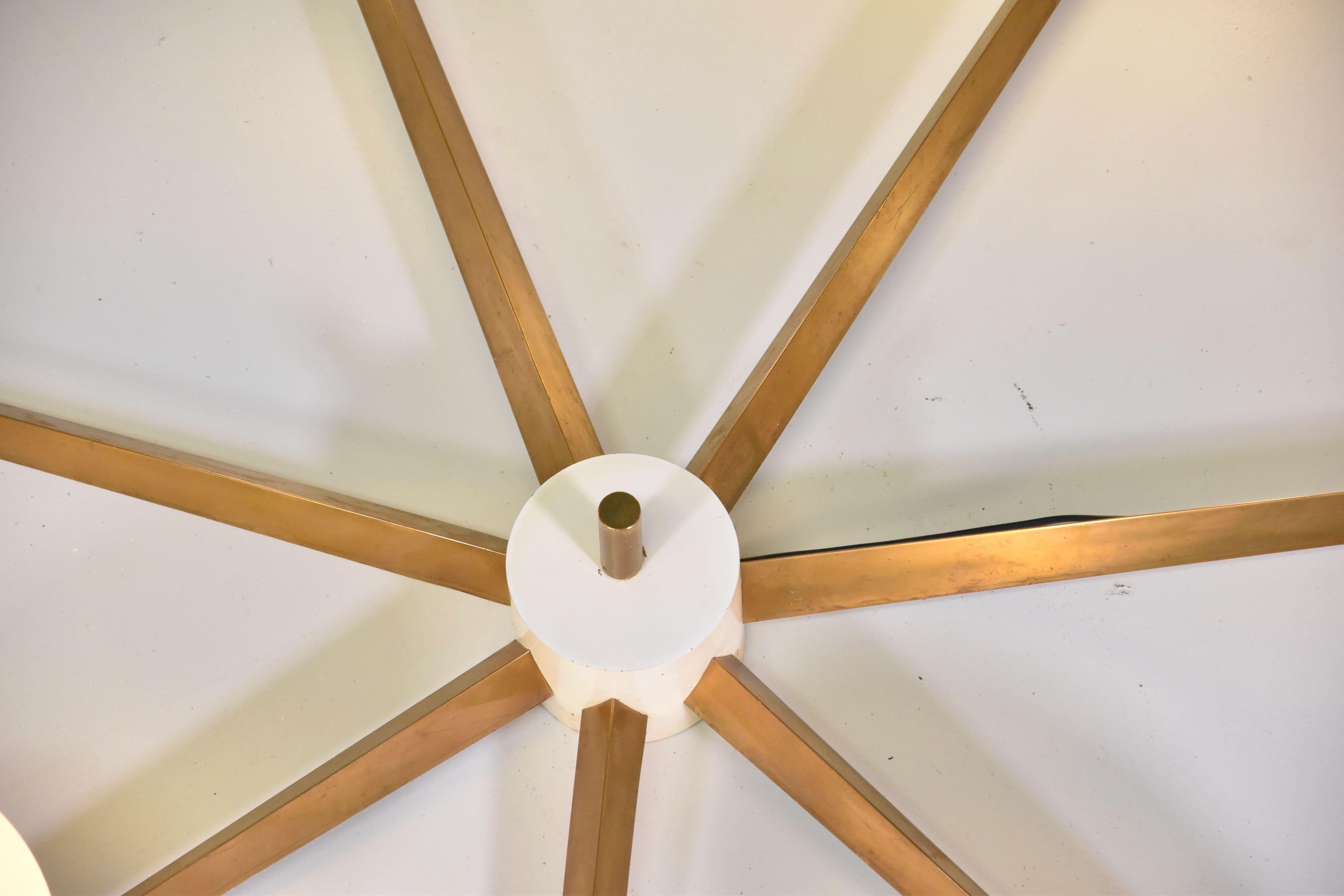 Italian Angelo Lelii for Arredoluce Rare Stella Seven Lune Ceiling Light, Italy, 1960s