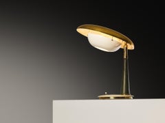 Angelo Lelii for Arredoluce Rare Table Lamp in Brass and Marble