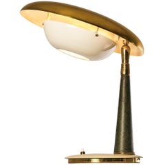 Angelo Lelii for Arredoluce Rare Table Lamp in Brass and Marble