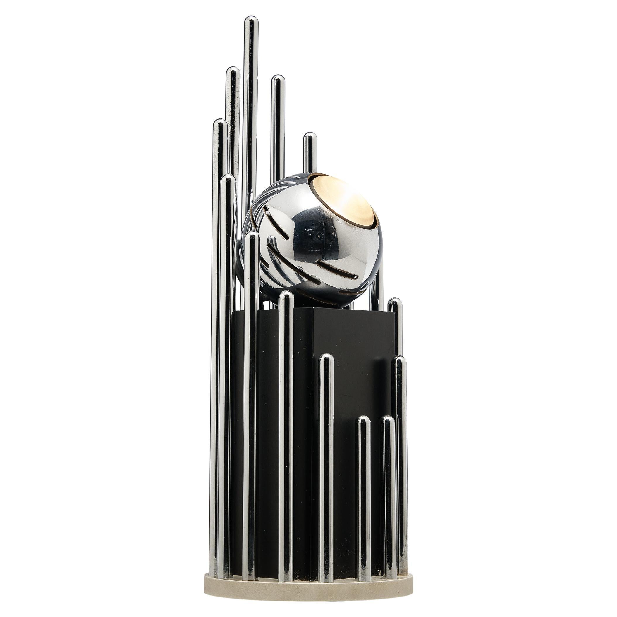Angelo Lelii for Arredoluce Table Lamp in Chrome-plated Brass For Sale