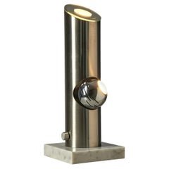 Angelo Lelii for Arredoluce Table Lamp in Marble and Brushed Steel 