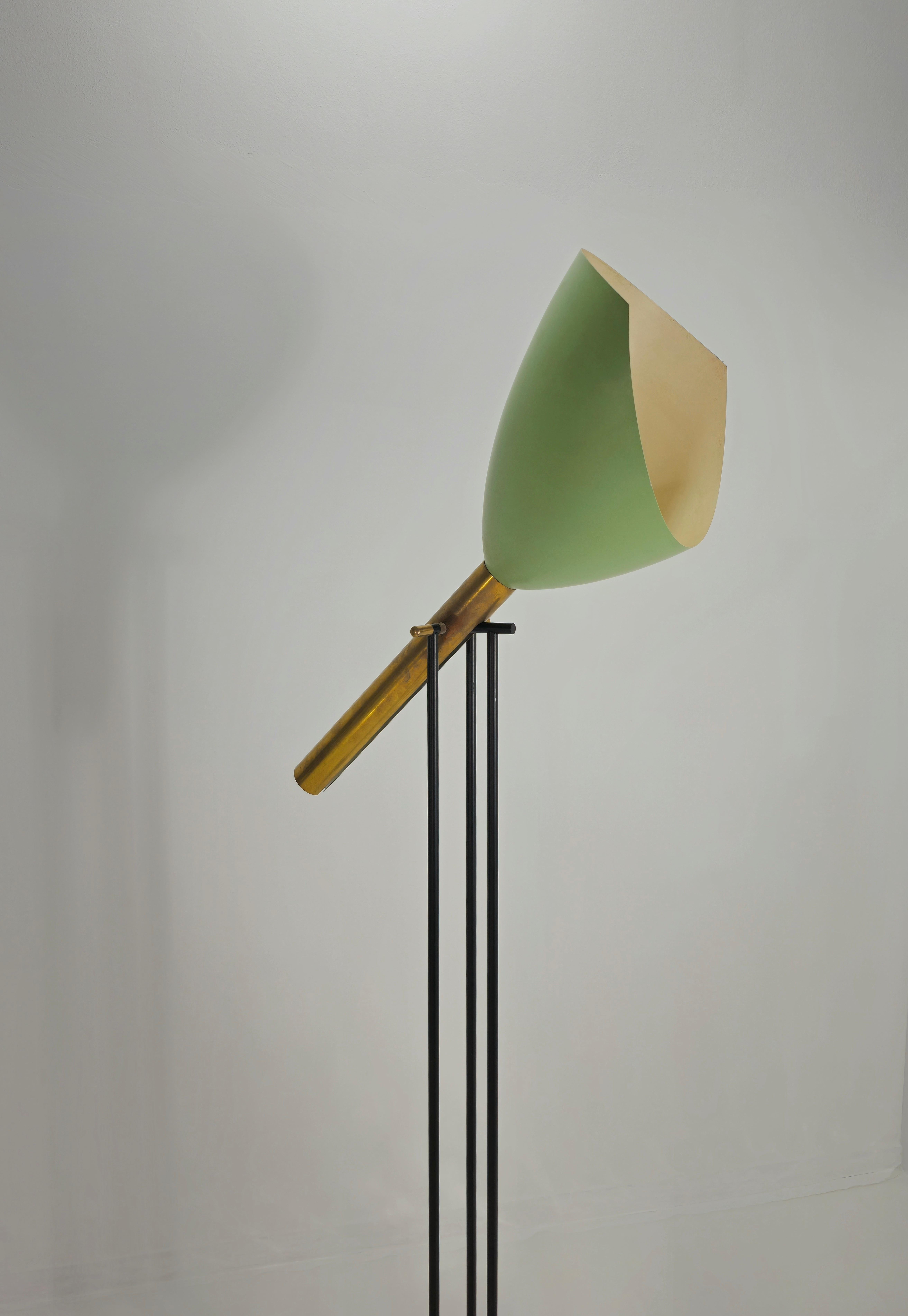Angelo Lelii for Arredoluce ‘Televisione’ Floor Lamp in Brass and Aluminum 1956s For Sale 5