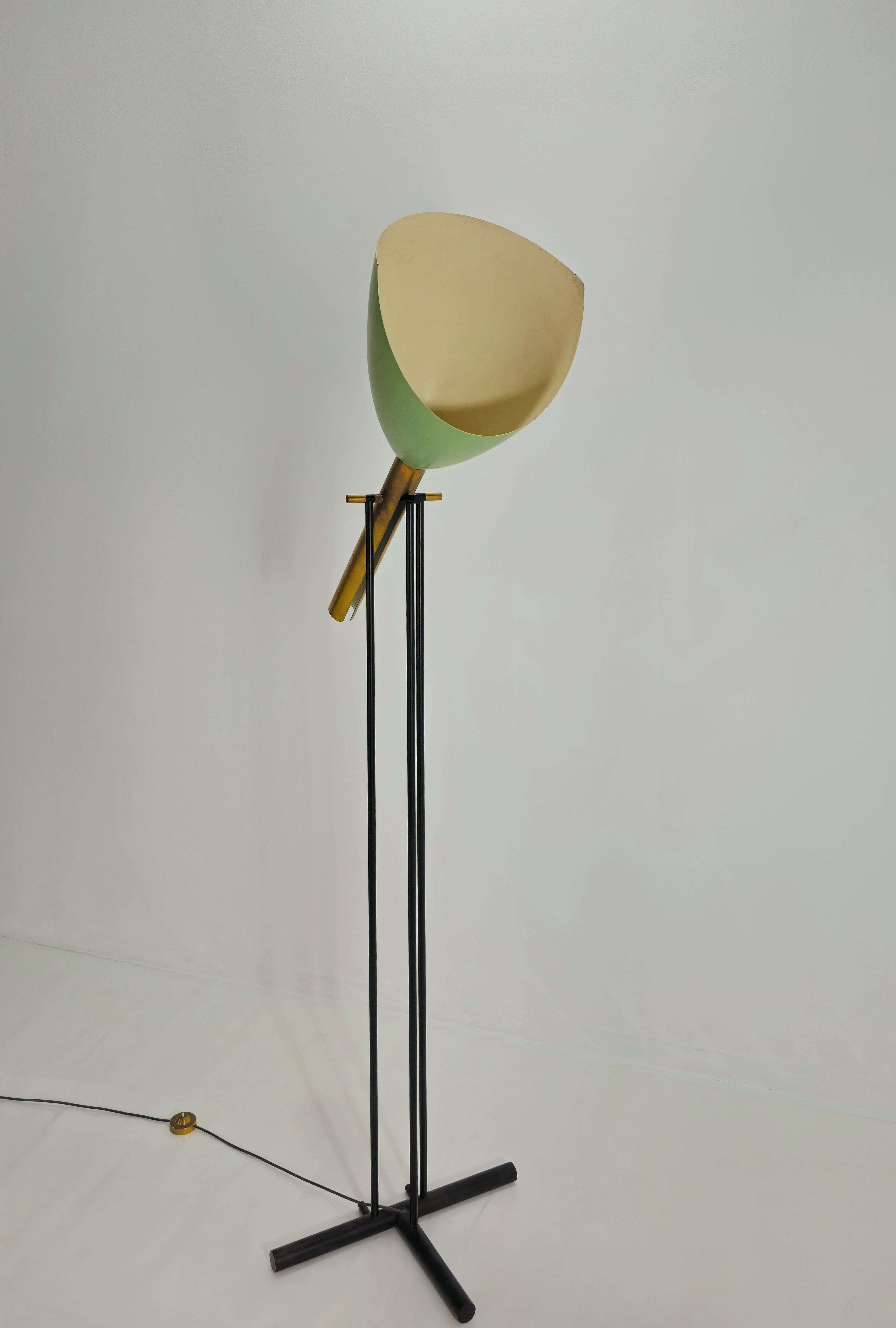 Angelo Lelii for Arredoluce ‘Televisione’ Floor Lamp in Brass and Aluminum 1956s For Sale 6