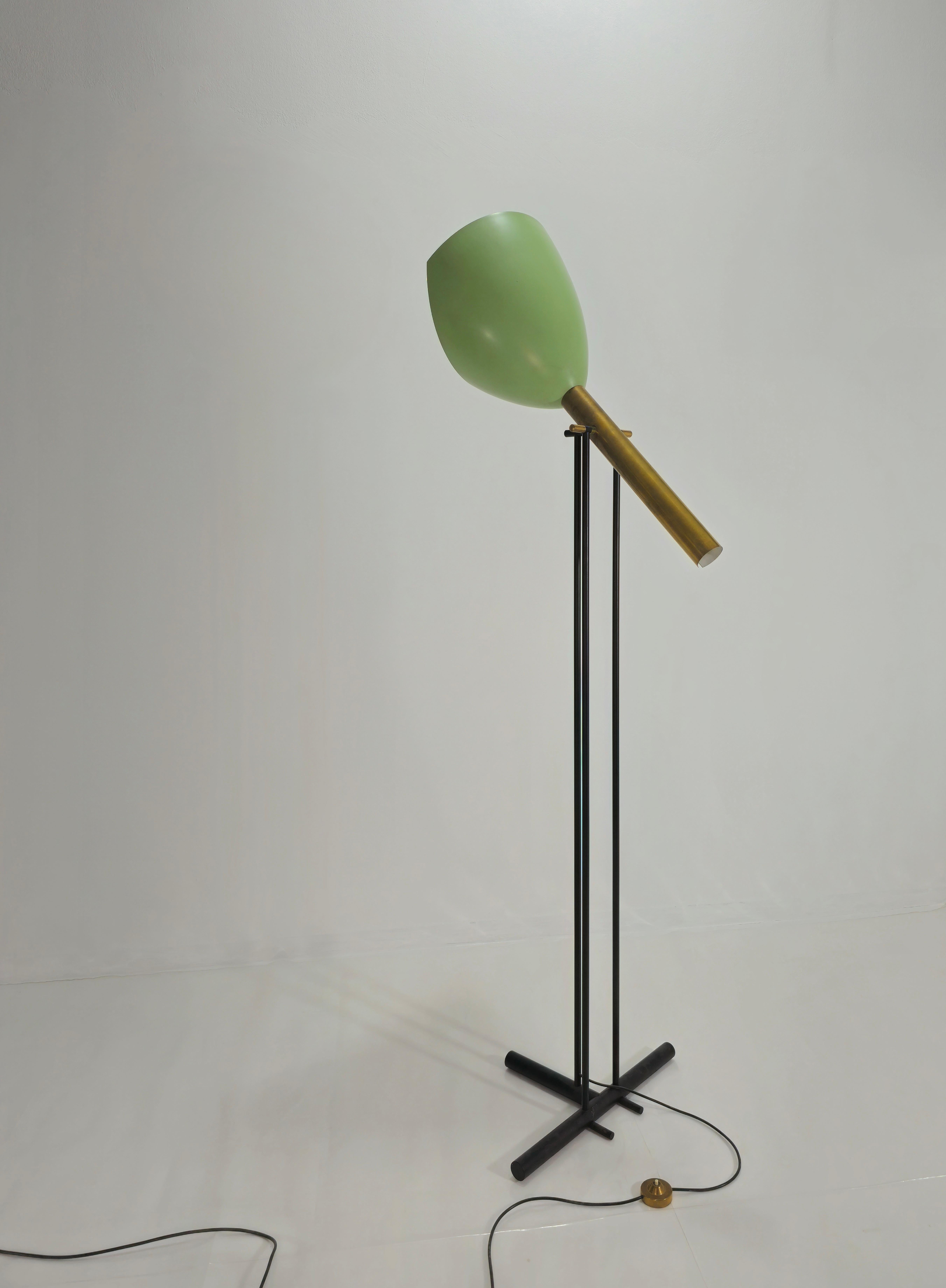 Angelo Lelii for Arredoluce ‘Televisione’ Floor Lamp in Brass and Aluminum 1956s For Sale 8