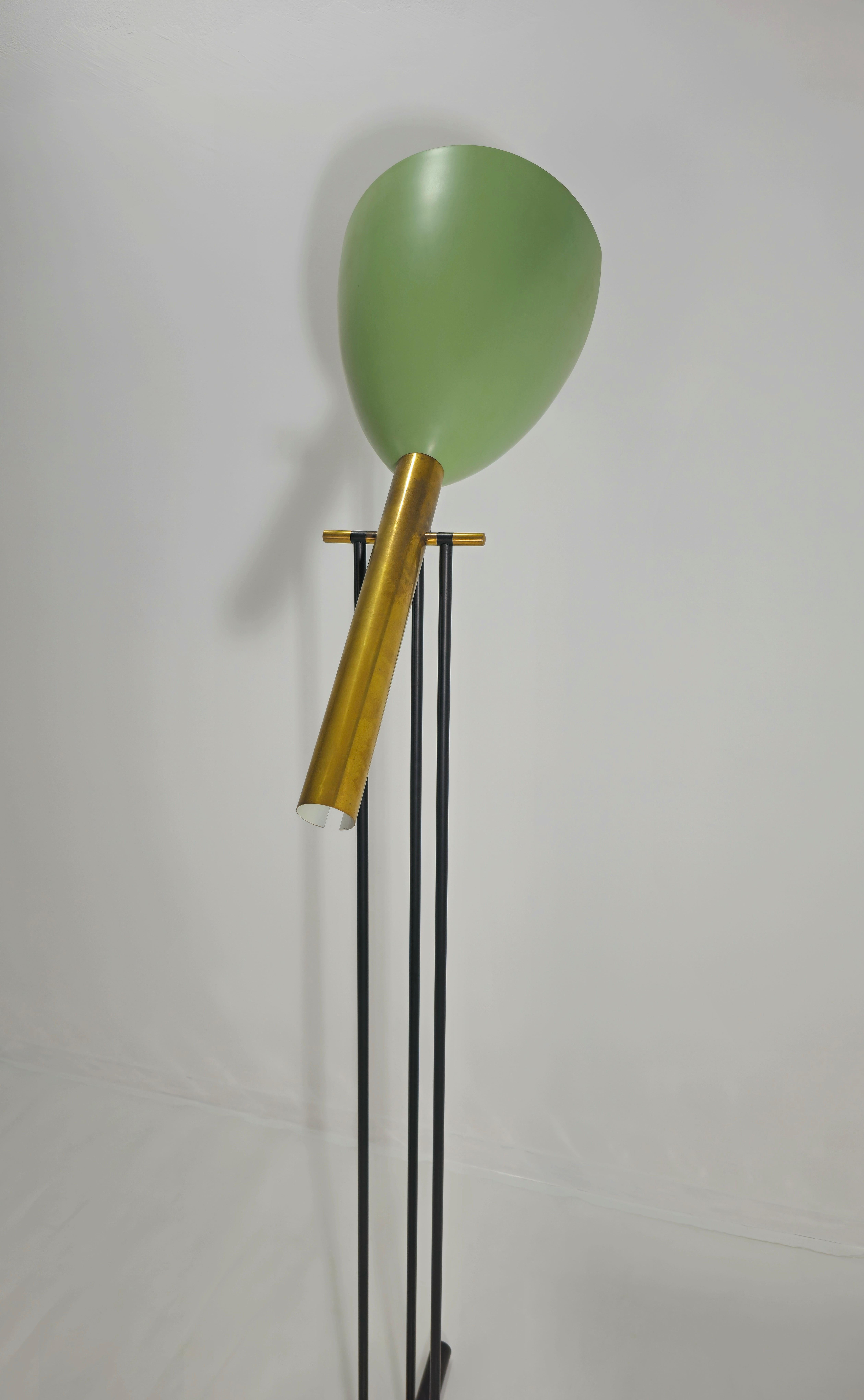 Angelo Lelii for Arredoluce ‘Televisione’ Floor Lamp in Brass and Aluminum 1956s For Sale 11