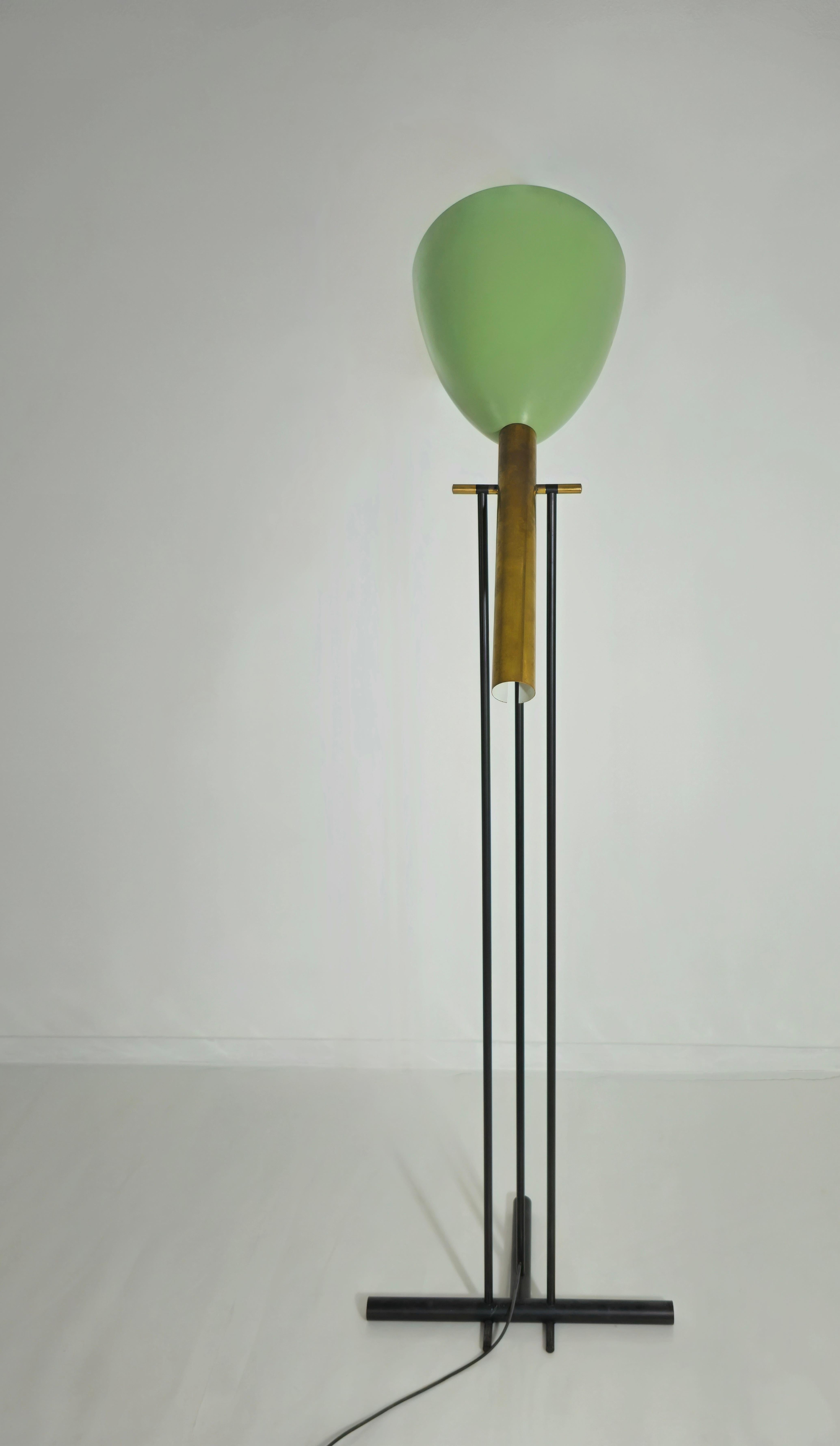 Metal Angelo Lelii for Arredoluce ‘Televisione’ Floor Lamp in Brass and Aluminum 1956s For Sale
