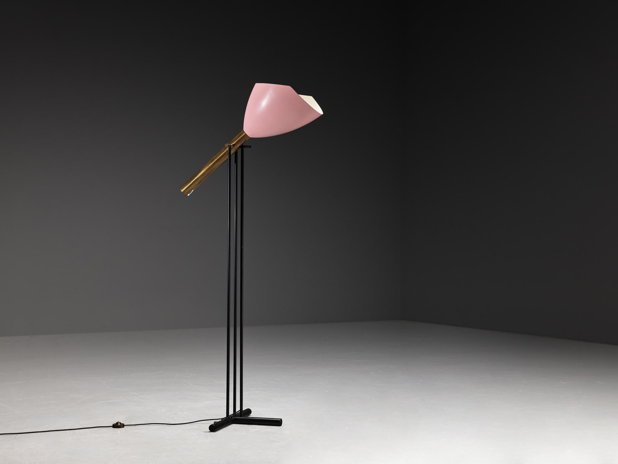 Angelo Lelii for Arredoluce ‘Televisione’ Floor Lamp in Brass and Aluminum For Sale 4
