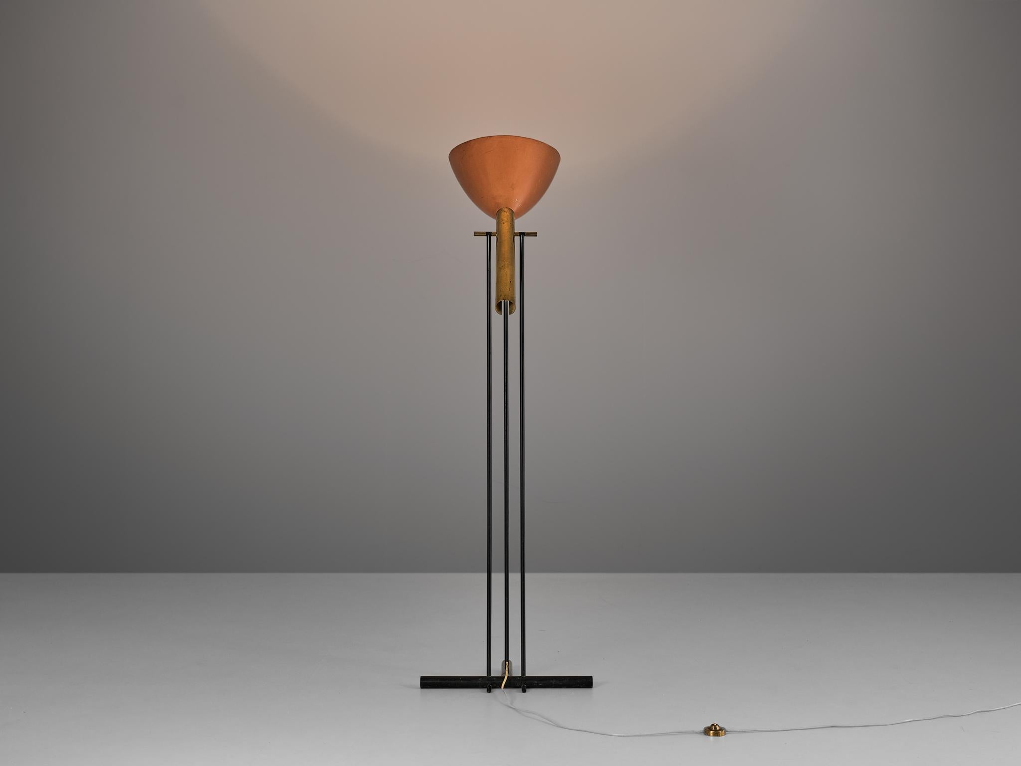 Mid-20th Century Angelo Lelii for Arredoluce ‘Televisione’ Floor Lamp in Brass and Aluminum