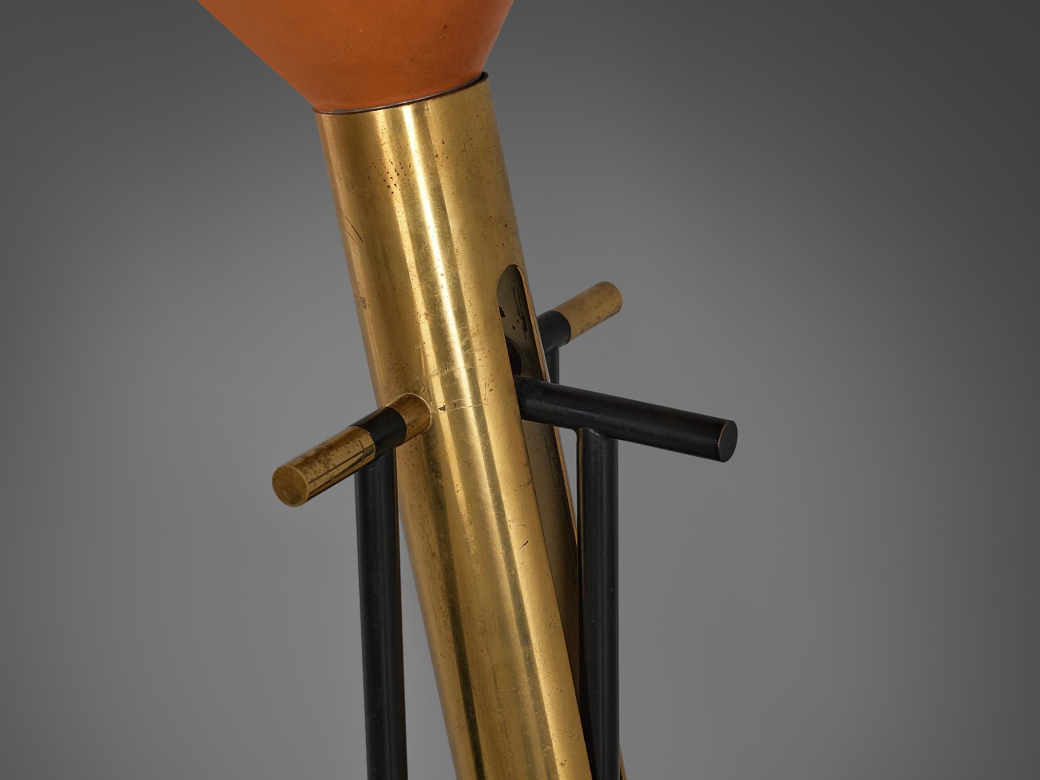 Metal Angelo Lelii for Arredoluce ‘Televisione’ Floor Lamp in Brass and Aluminum