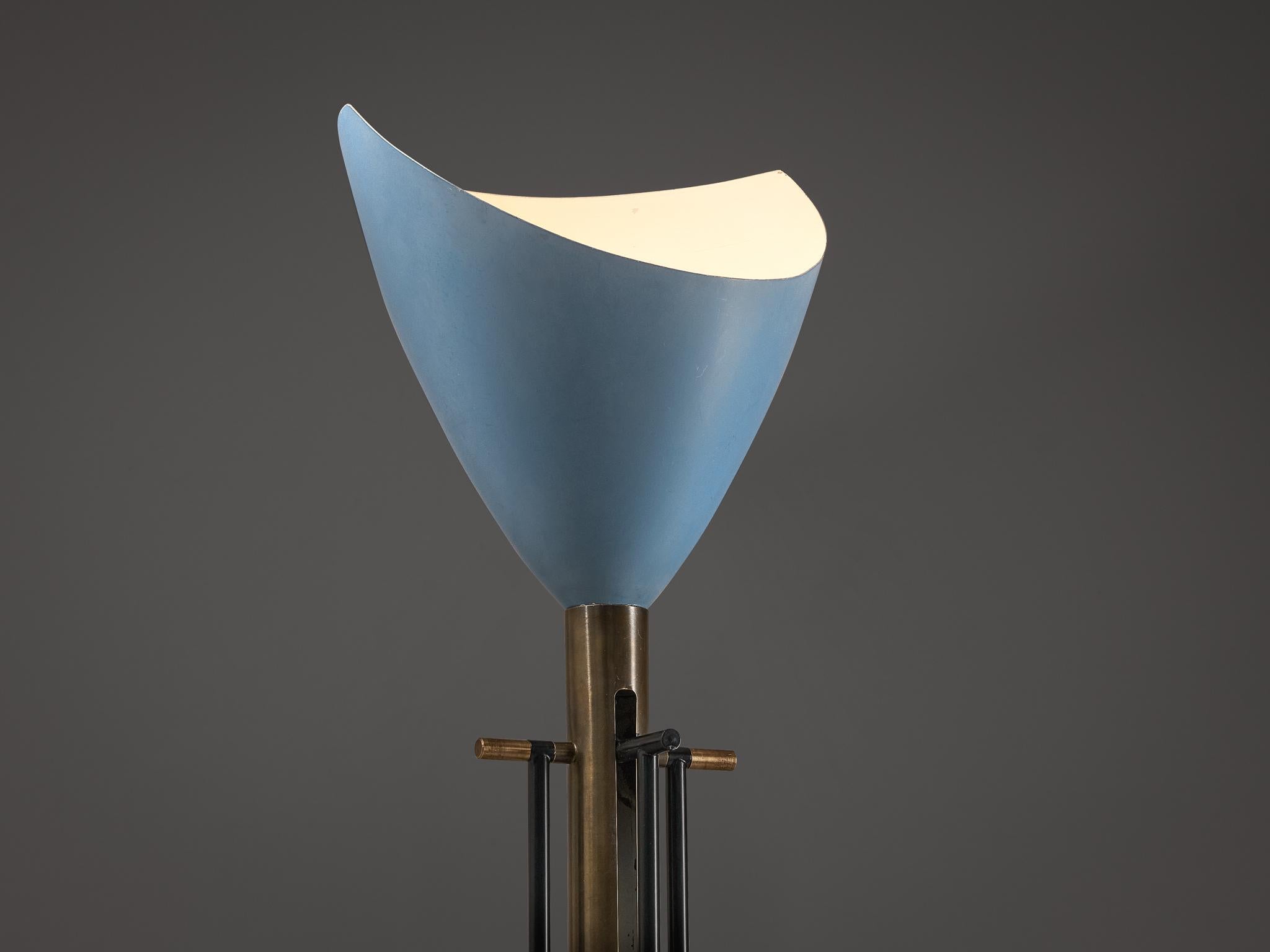 Angelo Lelii for Arredoluce ‘Televisione’ Floor Lamp in Brass and Aluminum  For Sale 3