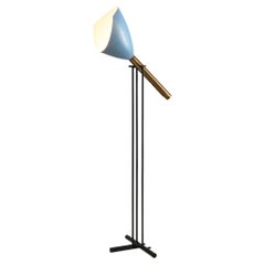 Angelo Lelii for Arredoluce ‘Televisione’ Floor Lamp in Brass and Aluminum 