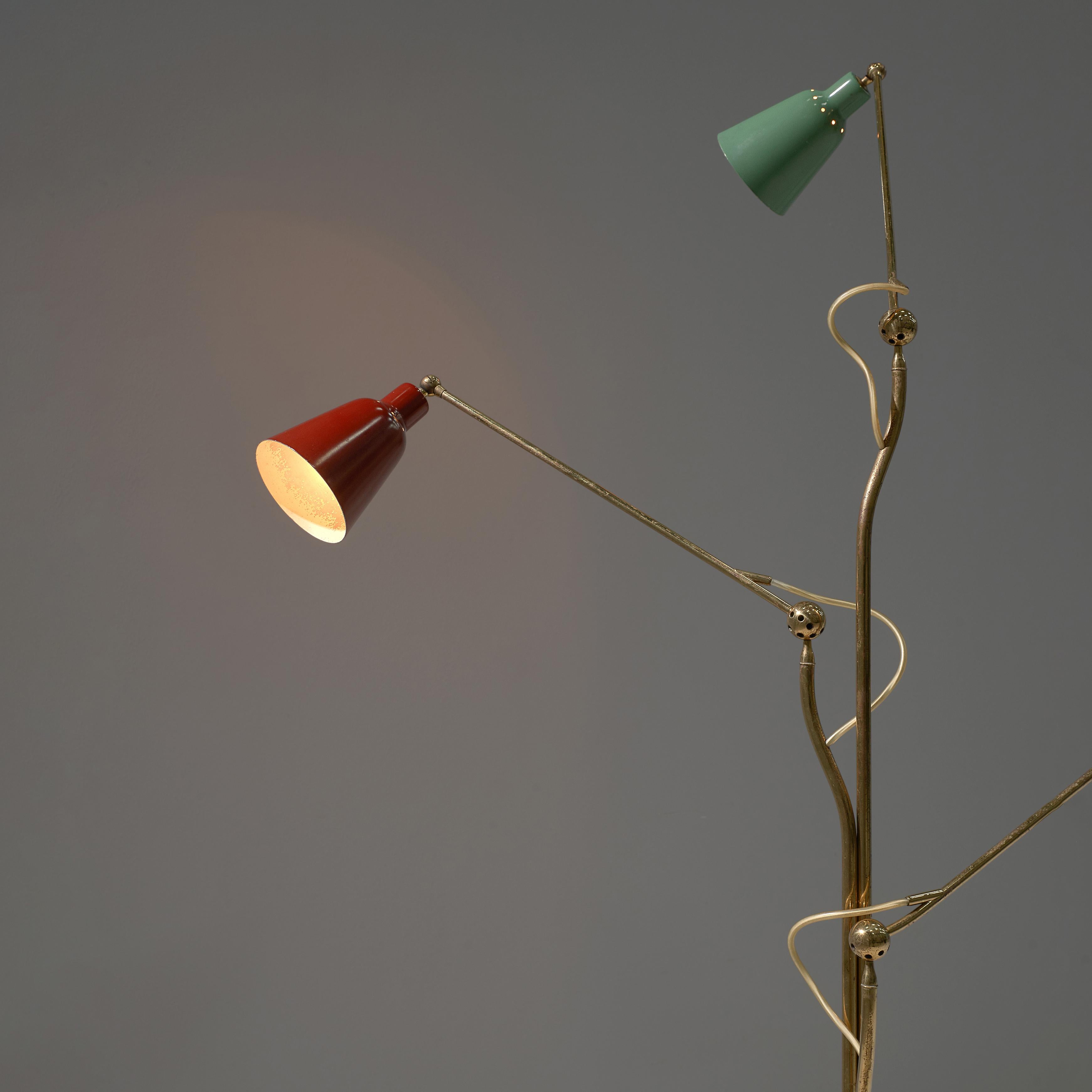 Mid-Century Modern Angelo Lelii for Arredoluce Three-Armed Floor Lamp