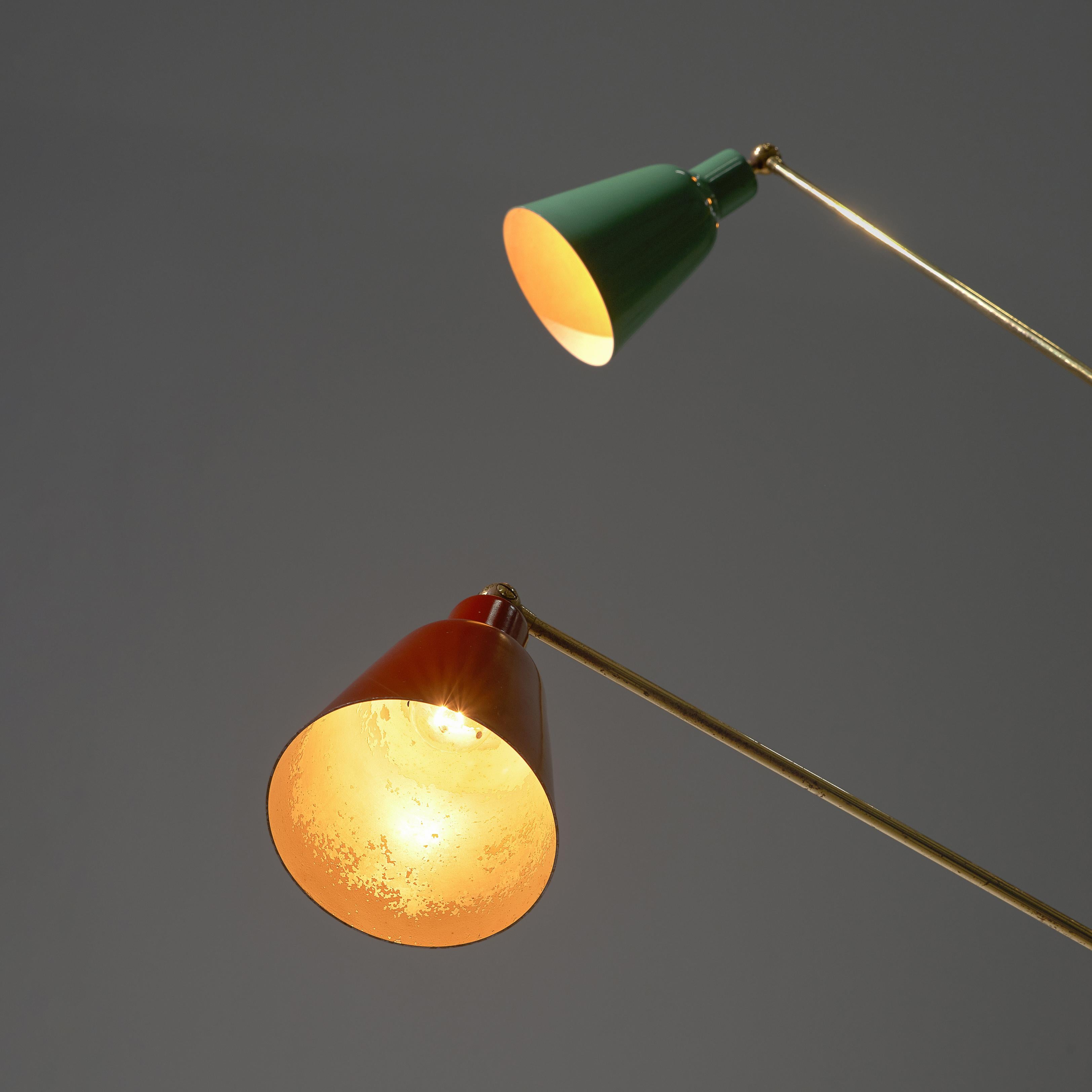 Mid-20th Century Angelo Lelii for Arredoluce Three-Armed Floor Lamp