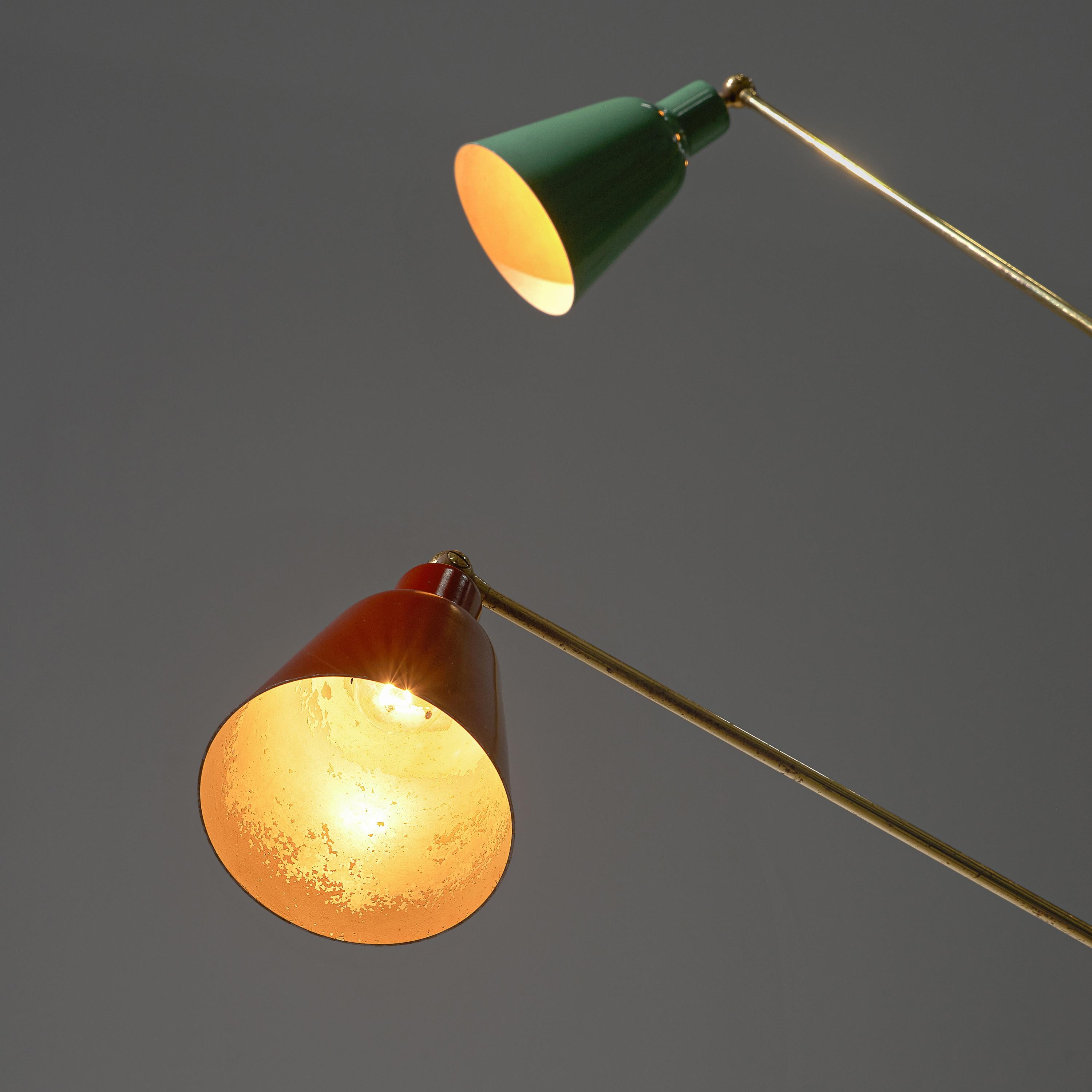 Mid-20th Century Angelo Lelii for Arredoluce Three-Armed Floor Lamp