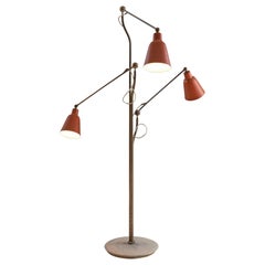 Angelo Lelii for Arredoluce Three-Armed Floor Lamp