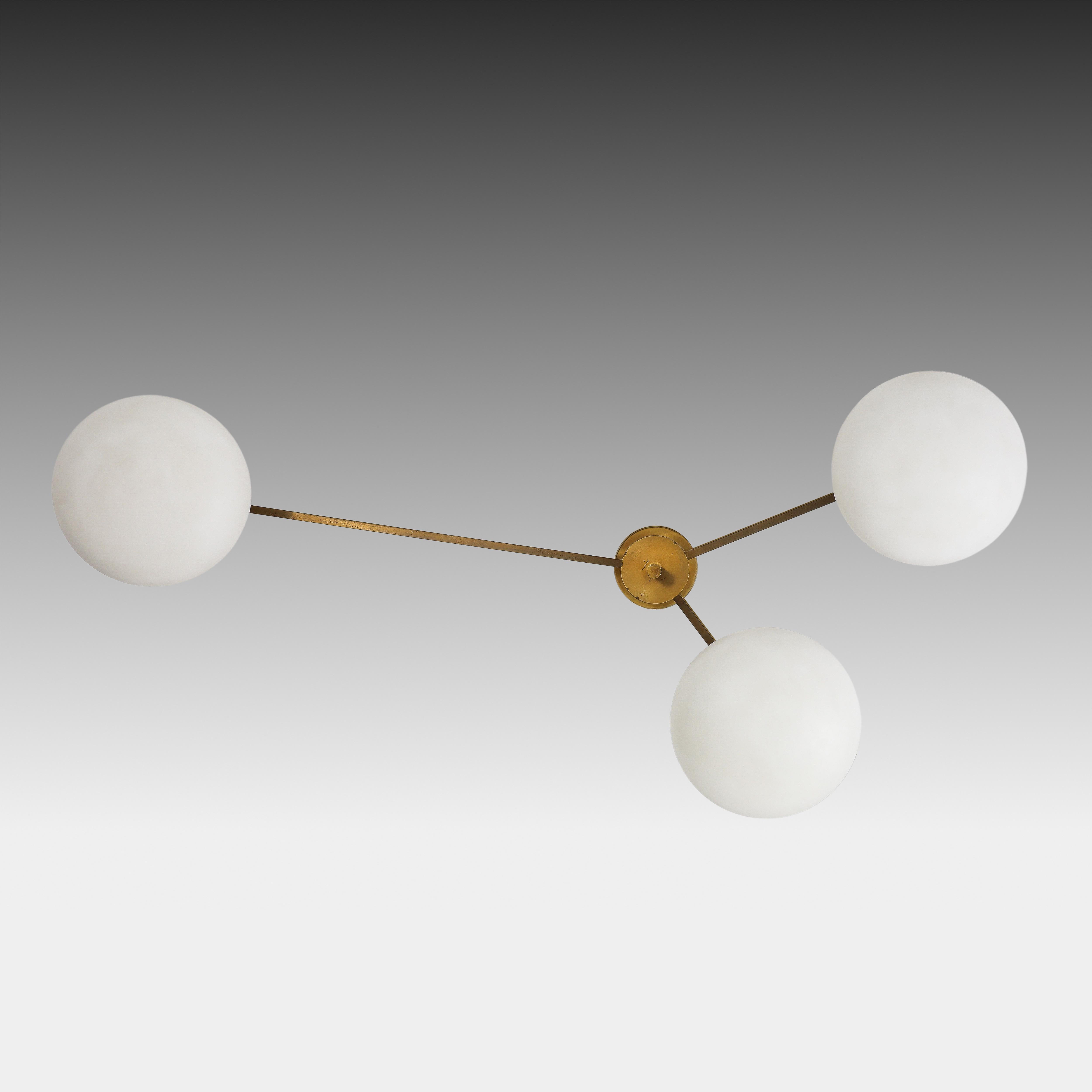 Angelo Lelii for Arredoluce Tre Lune Ceiling Light, Italy, 1960s, certificate For Sale 2