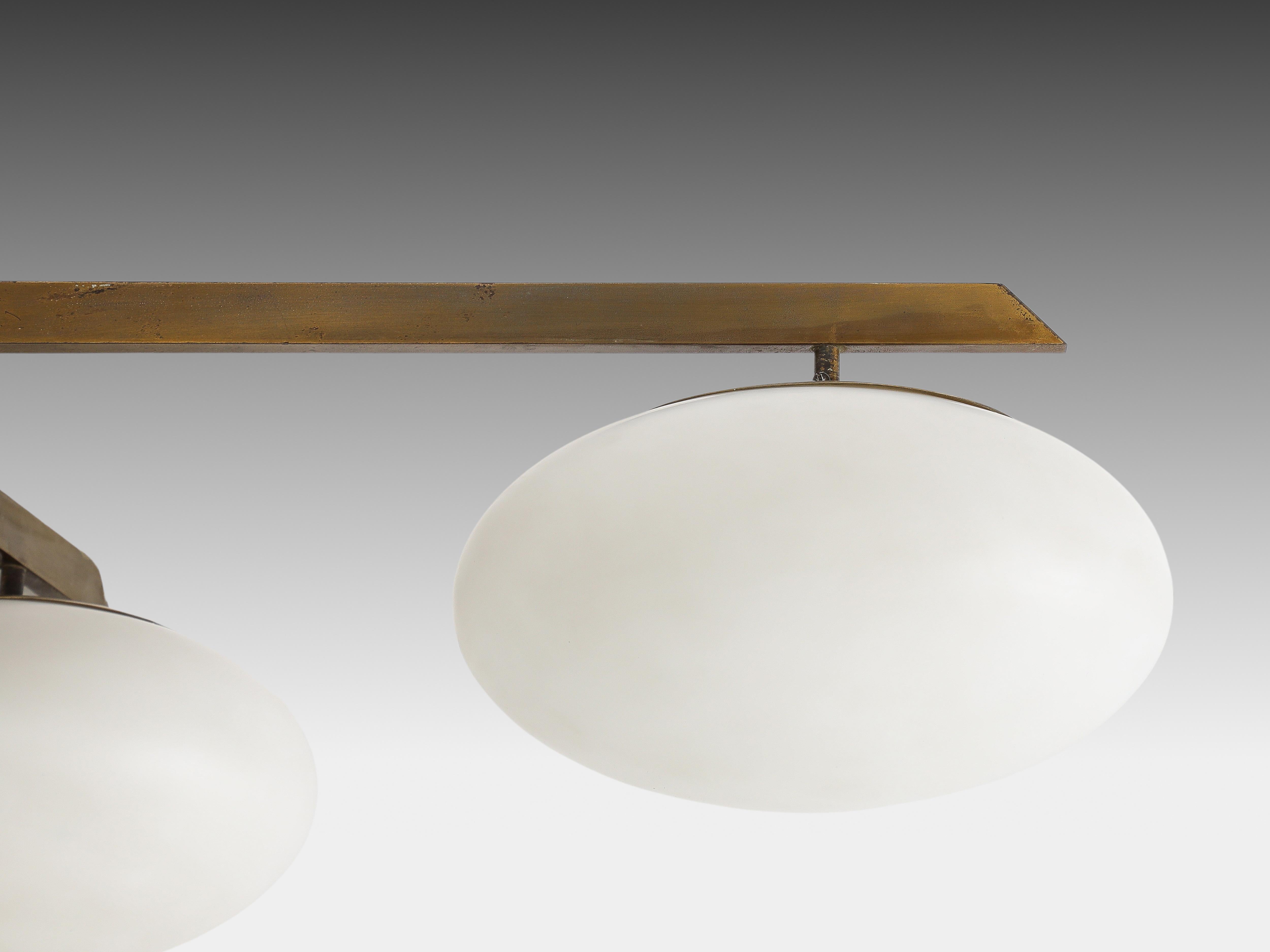 Angelo Lelii for Arredoluce Tre Lune Ceiling Light, Italy, 1960s, certificate For Sale 4