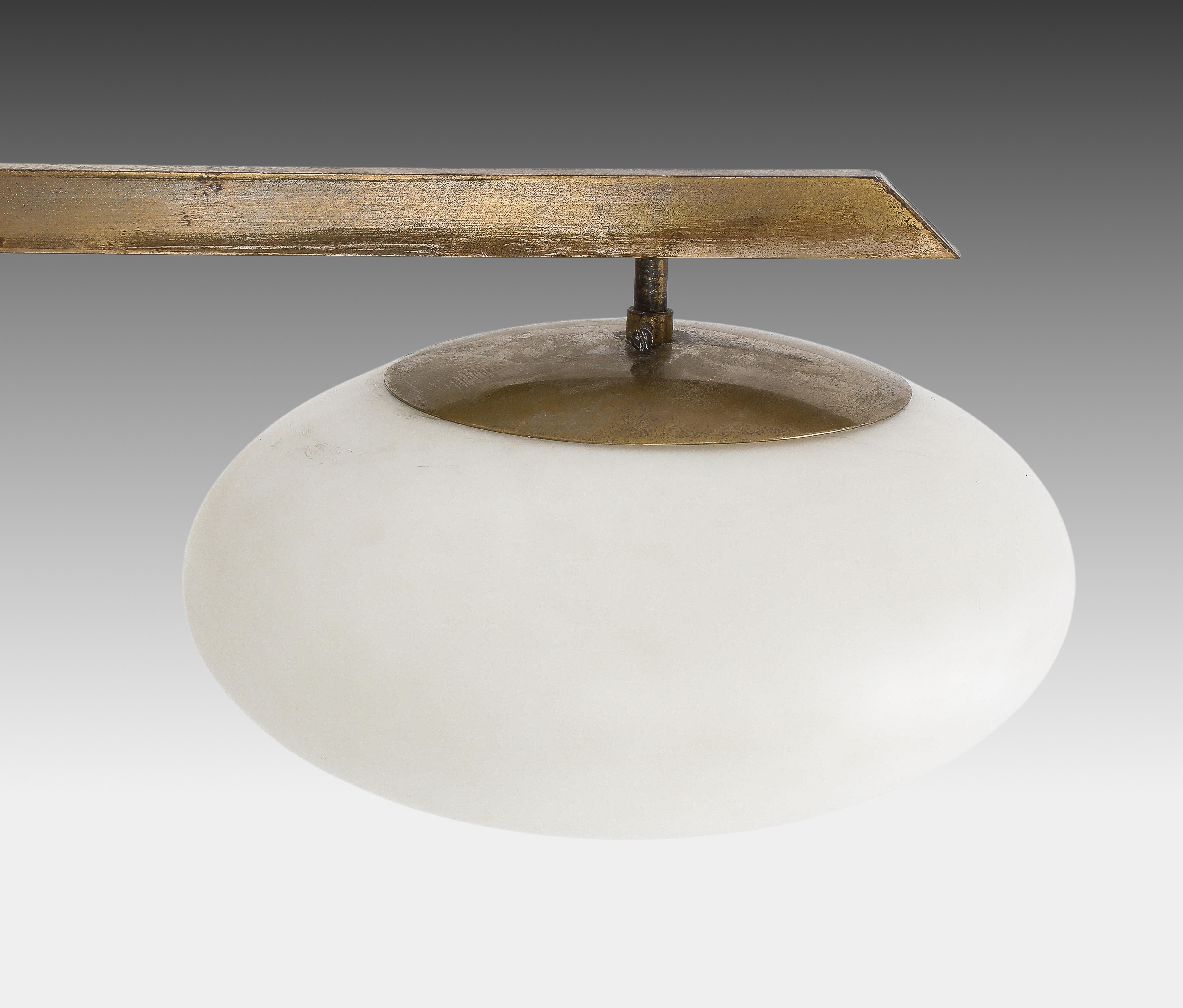 Angelo Lelii for Arredoluce Tre Lune Ceiling Light, Italy, 1960s, certificate For Sale 5