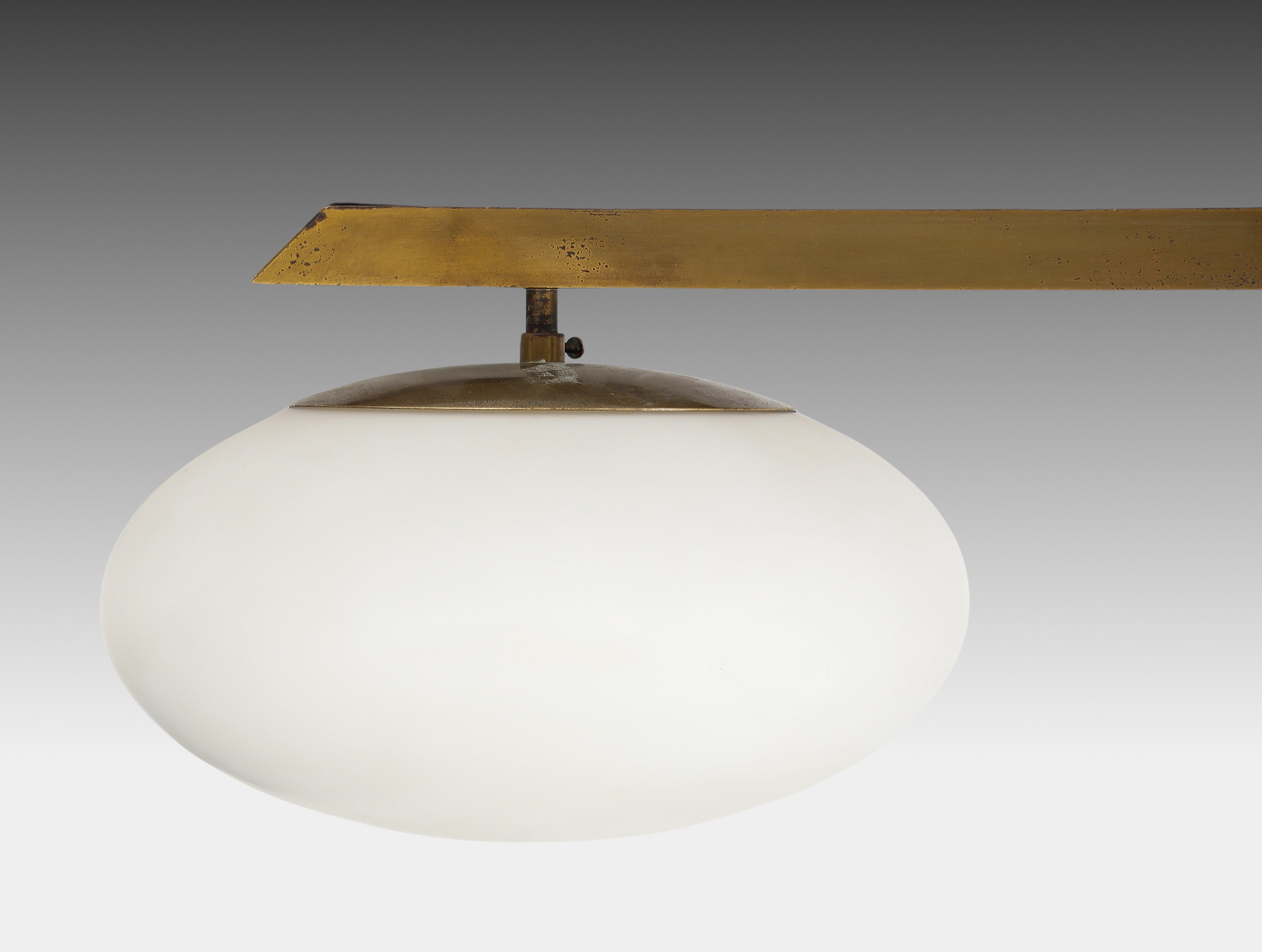 Angelo Lelii for Arredoluce Tre Lune Ceiling Light, Italy, 1960s, certificate For Sale 6