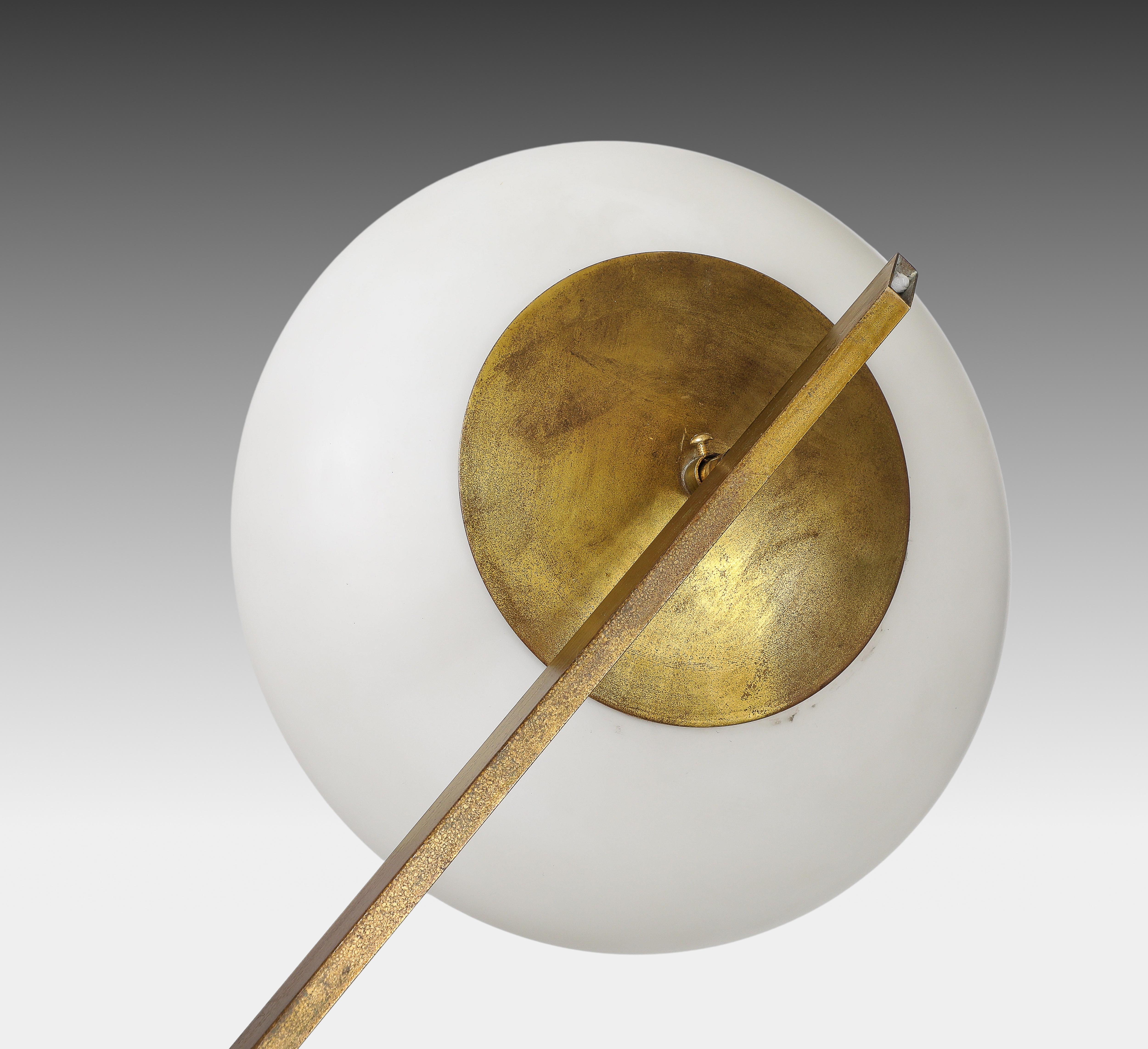 Angelo Lelii for Arredoluce Tre Lune Ceiling Light, Italy, 1960s, certificate For Sale 7