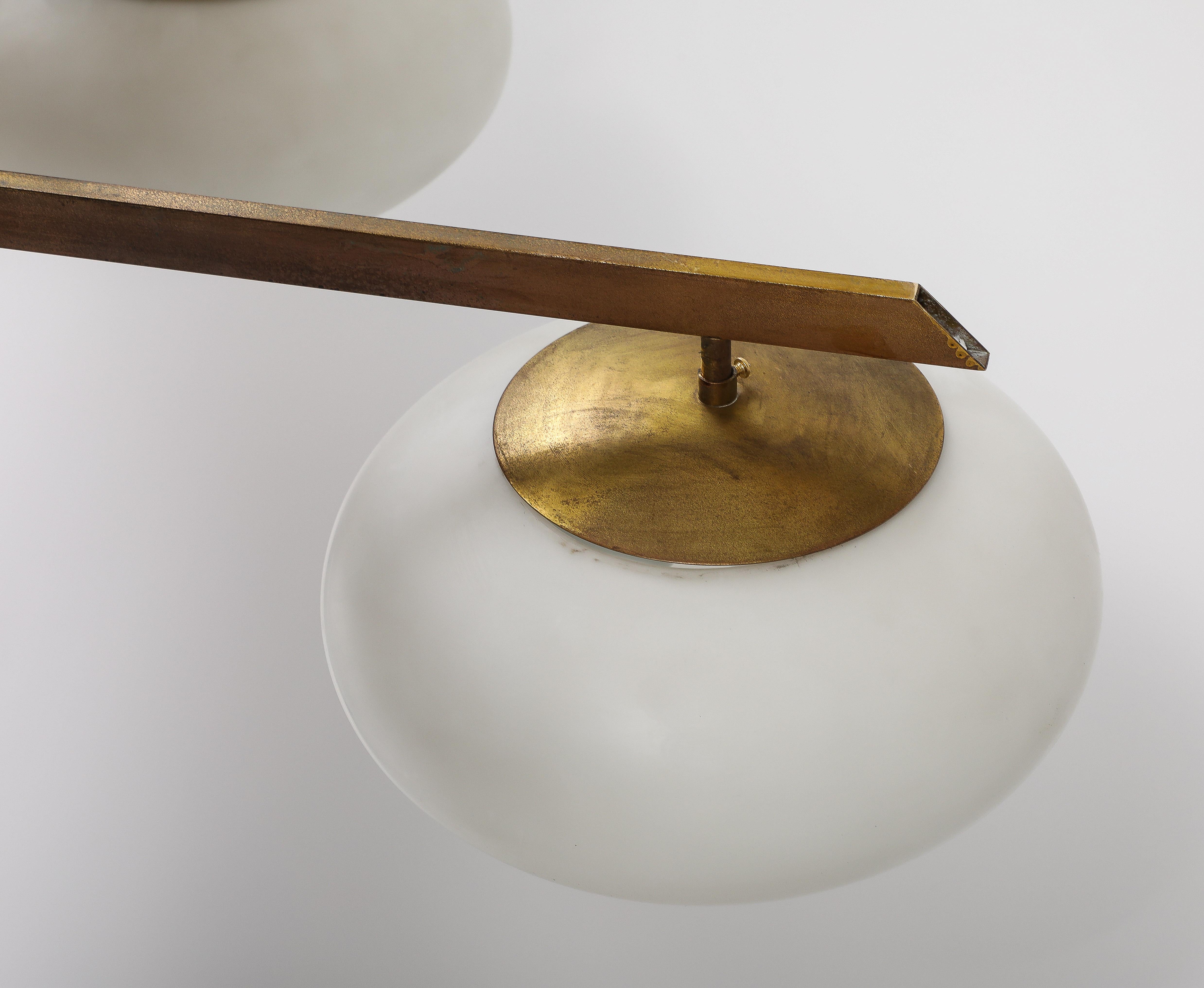 Angelo Lelii for Arredoluce Tre Lune Ceiling Light, Italy, 1960s, certificate For Sale 9