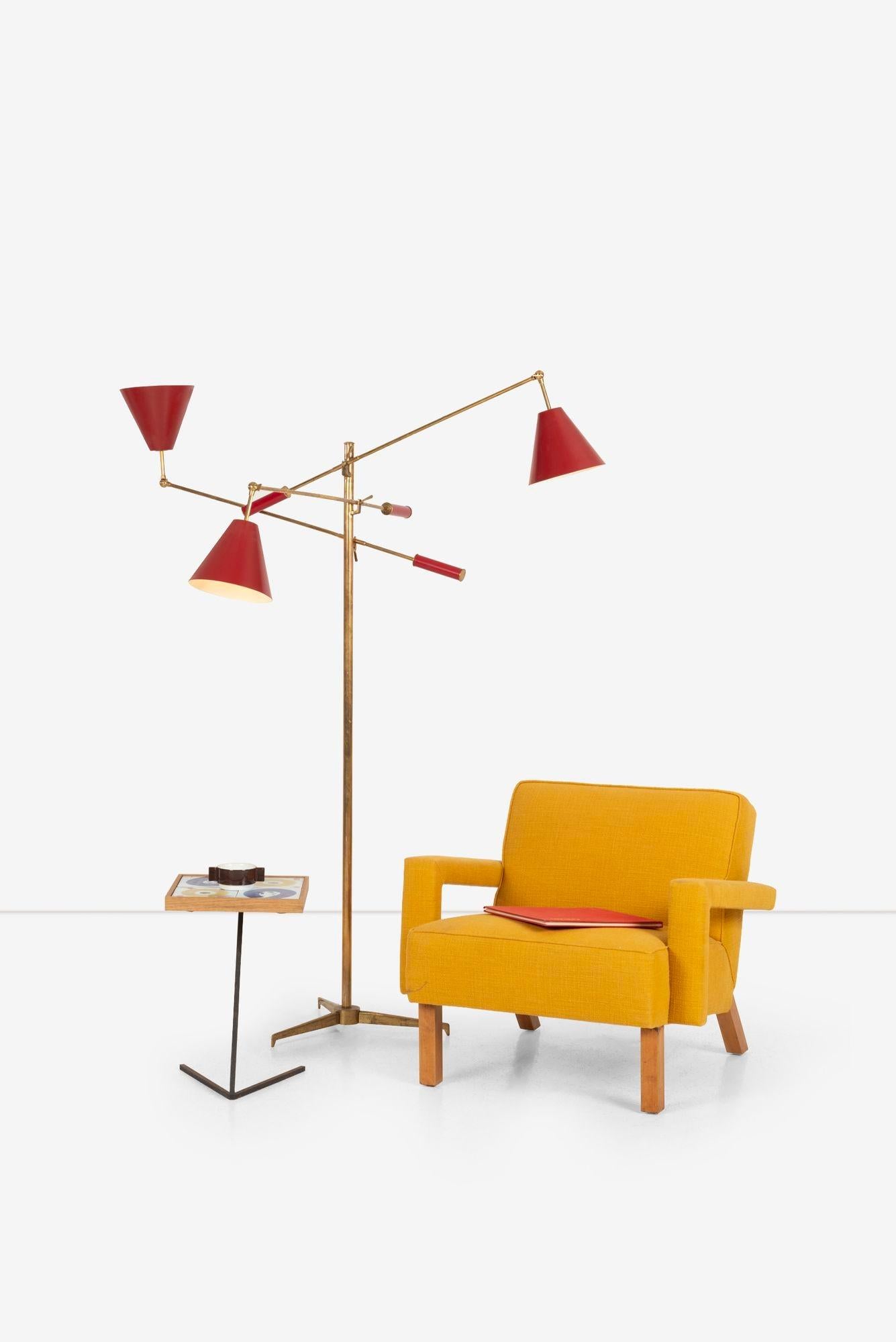 Enameled Angelo Lelii for Arredoluce Triennale Floor Lamp For Sale
