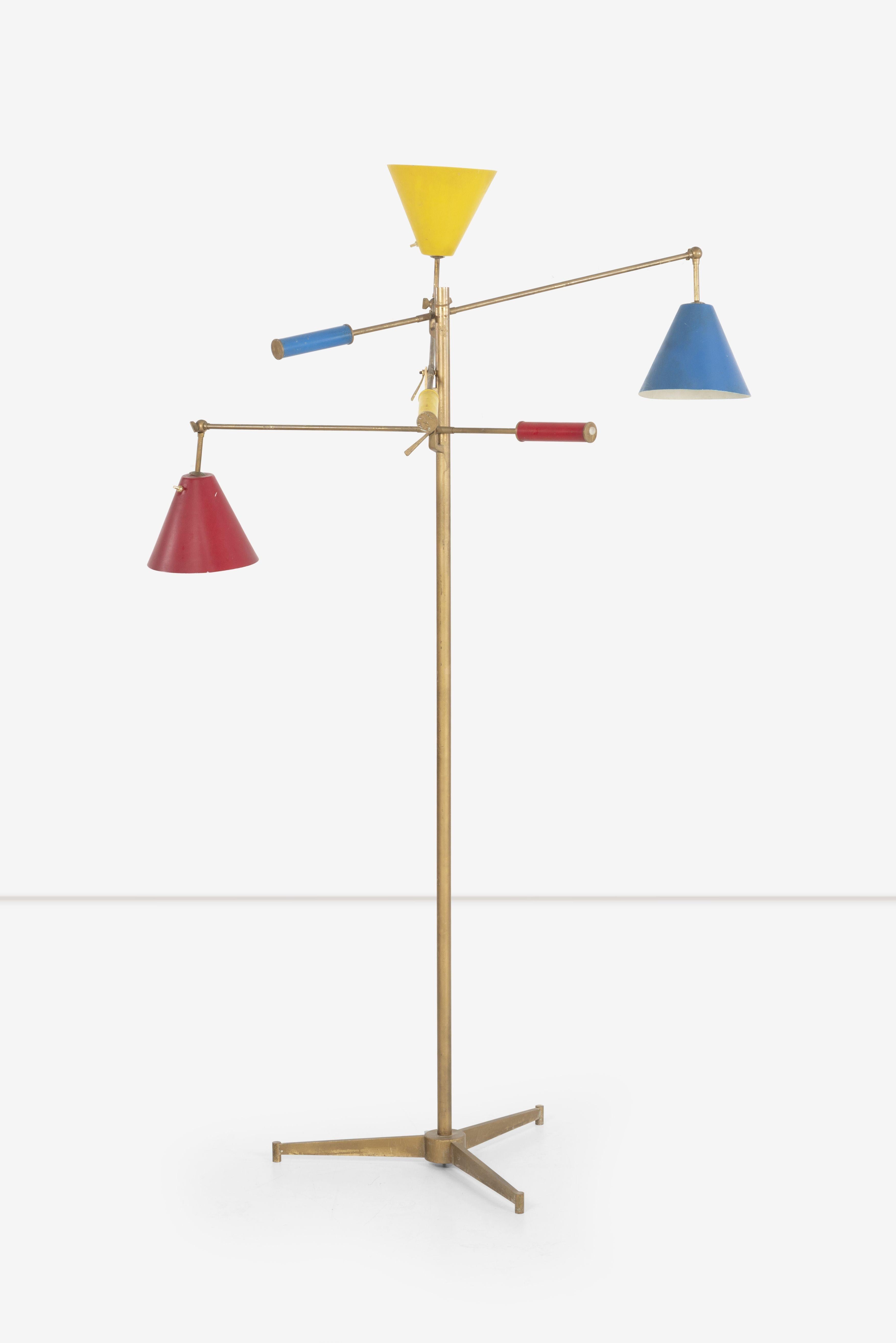 Mid-Century Modern Angelo Lelii for Arredoluce, Triennale Floor Lamp, Model 12128