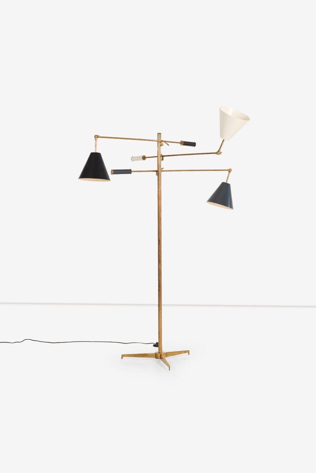 Italian Angelo Lelii for Arredoluce Triennale Floor Lamp, model 12128 Italy, c. 1947 For Sale