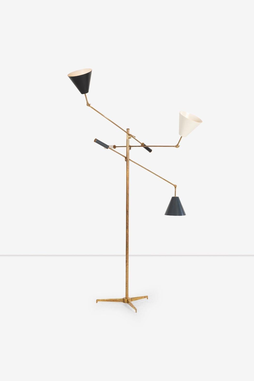 Angelo Lelii for Arredoluce Triennale Floor Lamp, model 12128 Italy, c. 1947 In Good Condition For Sale In Chicago, IL