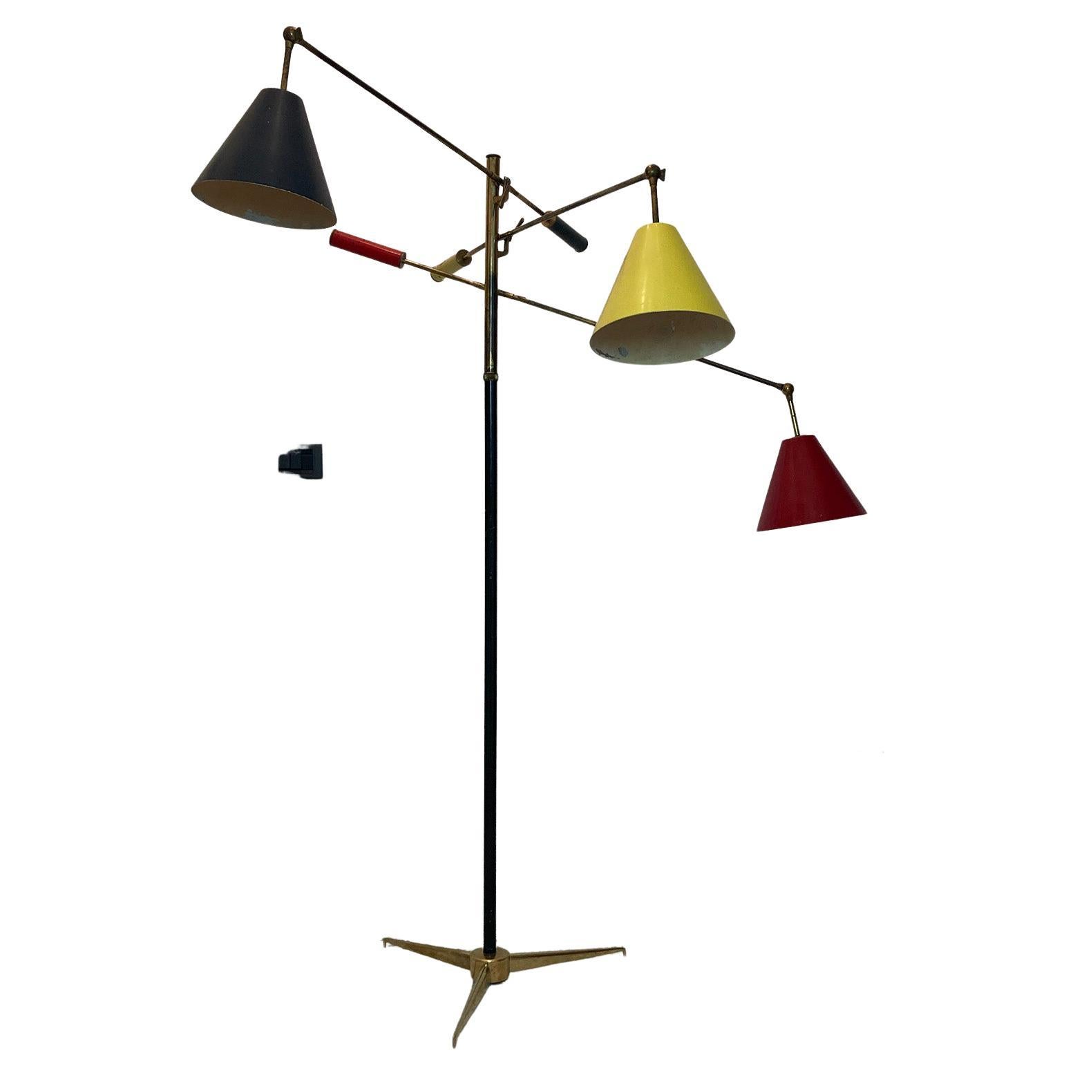 Arredoluce Triennale Floor Lamp by Angelo Lelii signed, Italy, 1951 For Sale