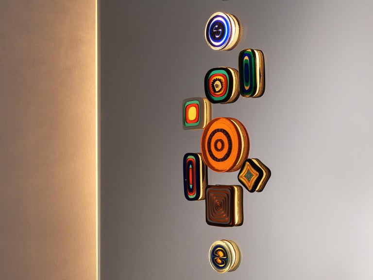 Mid-Century Modern Angelo Lelii for Arredoluce Wall Light with Murano Glass Beads For Sale