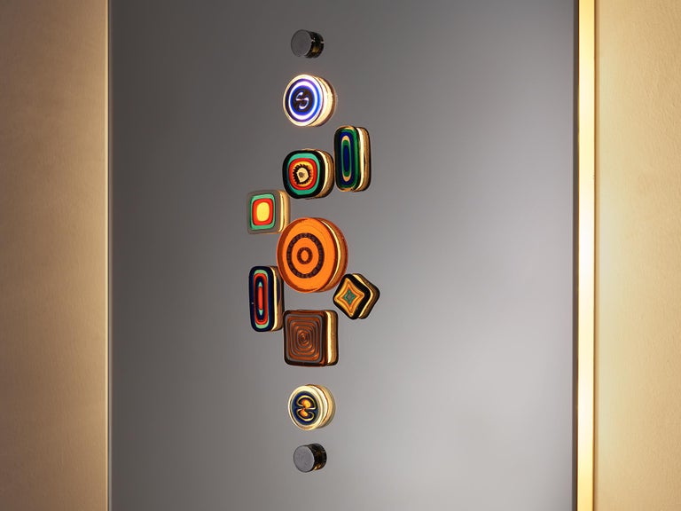 Angelo Lelii for Arredoluce Wall Light with Murano Glass Beads For Sale 1
