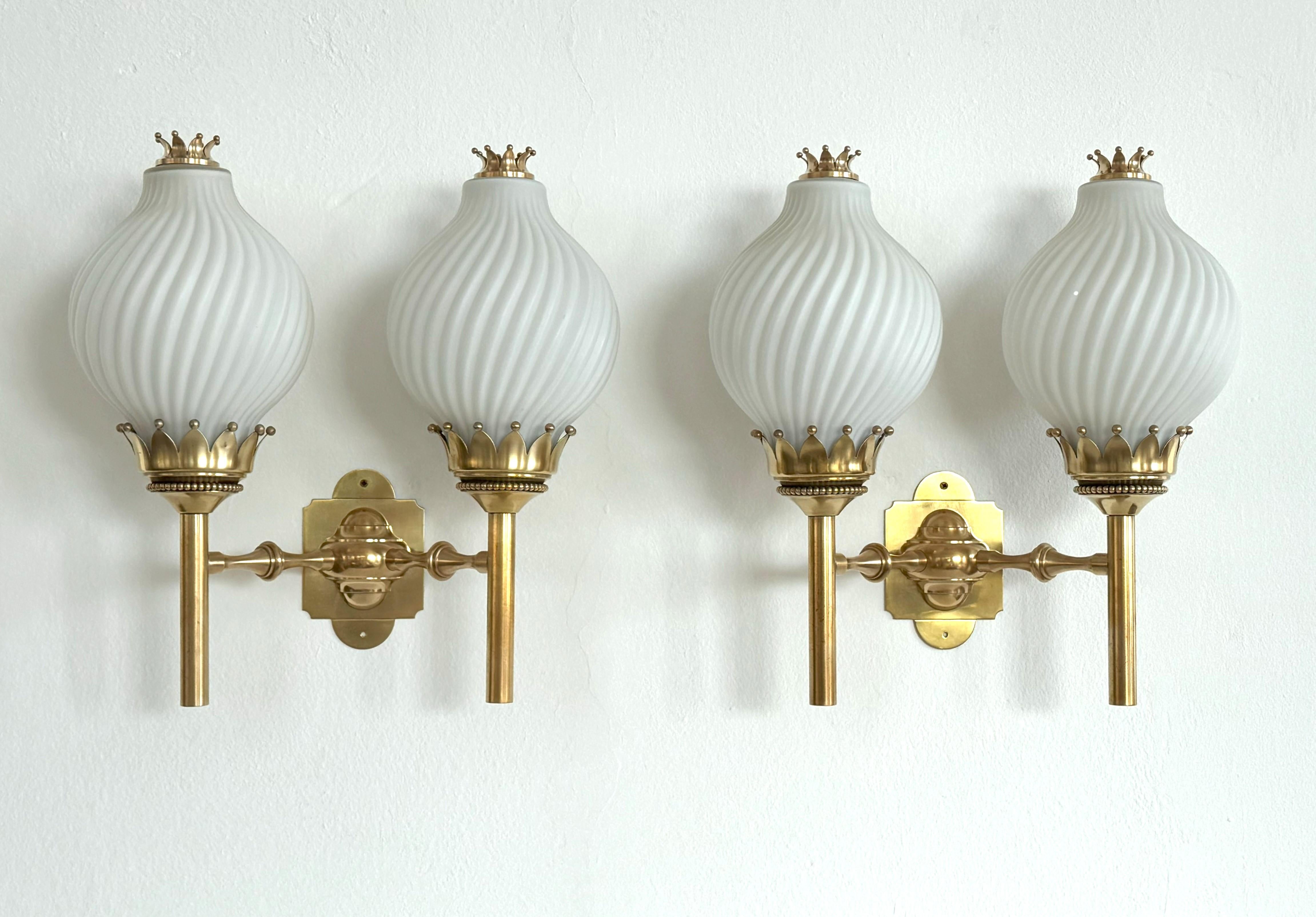 Hand-Crafted Angelo Lelii, Naborre Corno Wall Sconces 