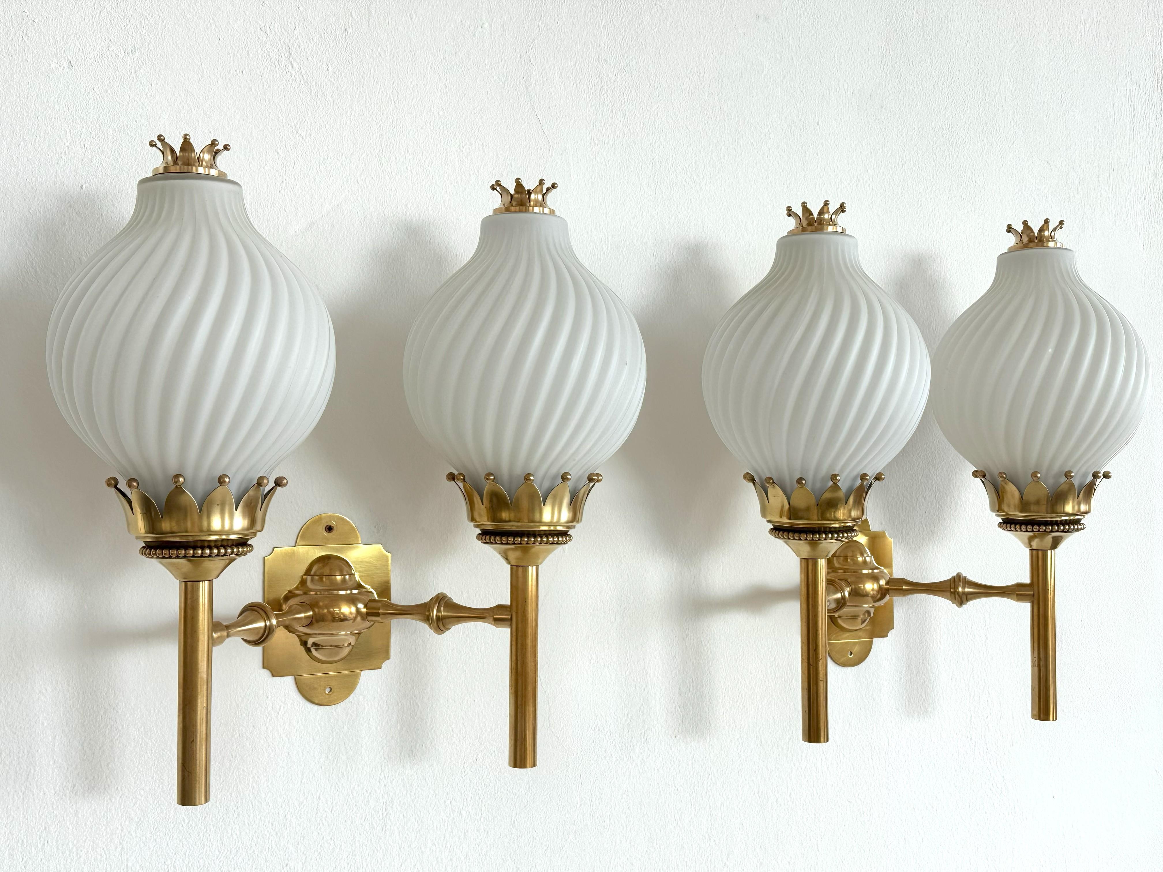 Brass Angelo Lelii, Naborre Corno Wall Sconces 