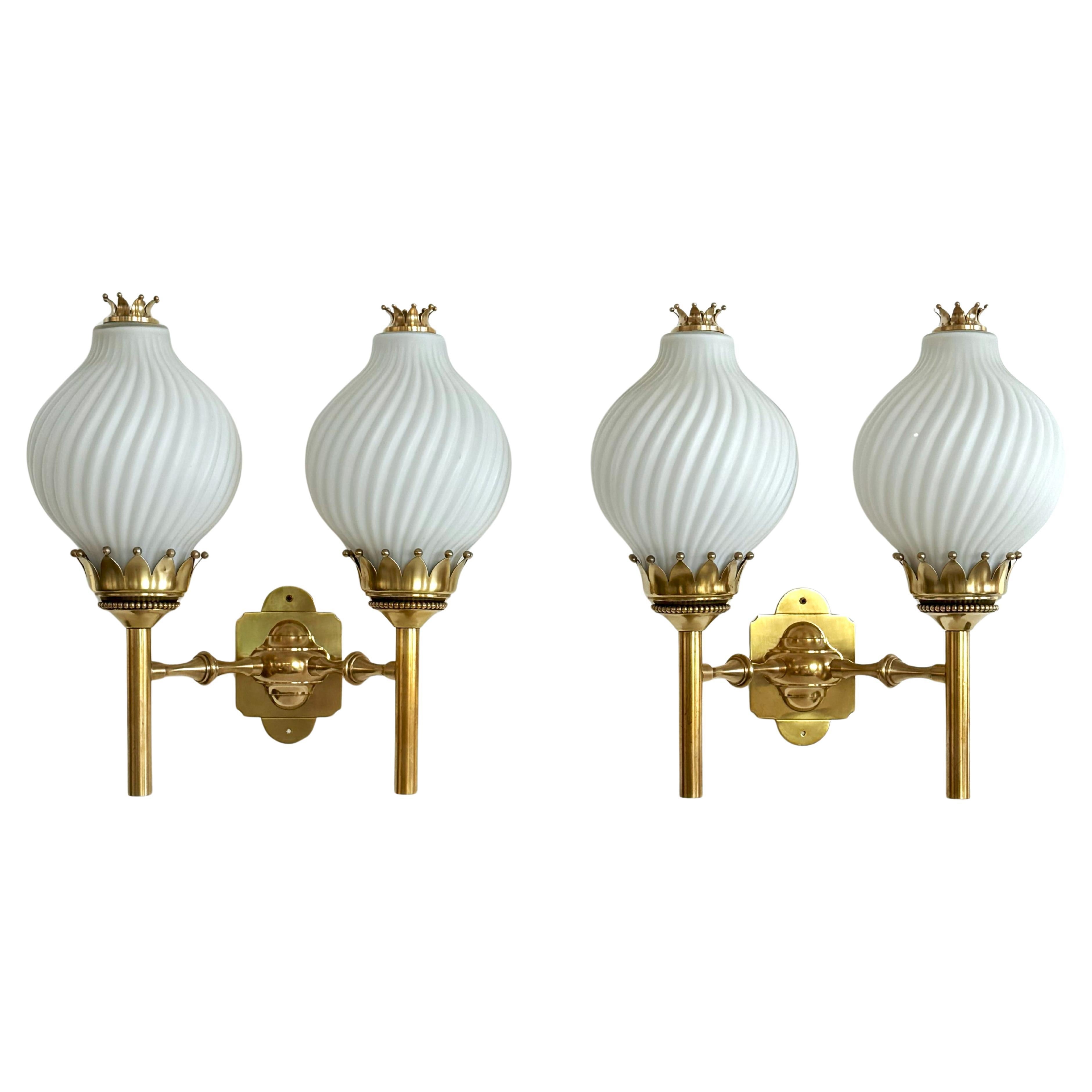 Angelo Lelii, Naborre Corno Wall Sconces "Tortiglioni" for Arredoluce, 1961 For Sale