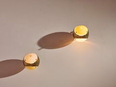 Angelo Lelii pair of brass and acrylic wall lights by Arredoluce, Italy, 1950s