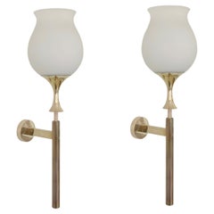 Angelo Lelii Pair of Brass Sconces By Arredoluce, circa 1956, Italy.