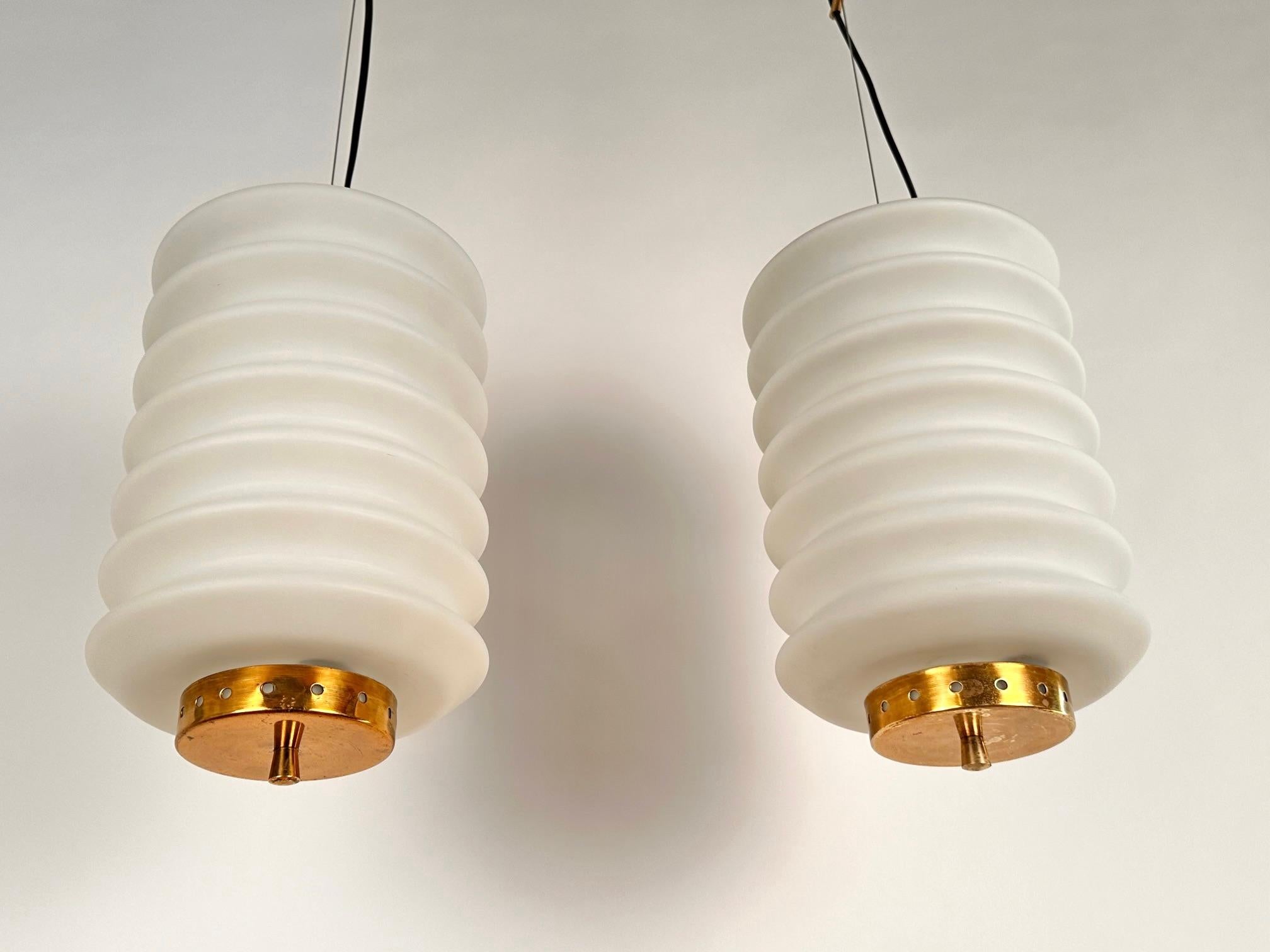 Mid-Century Modern Angelo Lelii Pair of Ceiling Lamps Model 12795 for Arredoluce. !959 For Sale