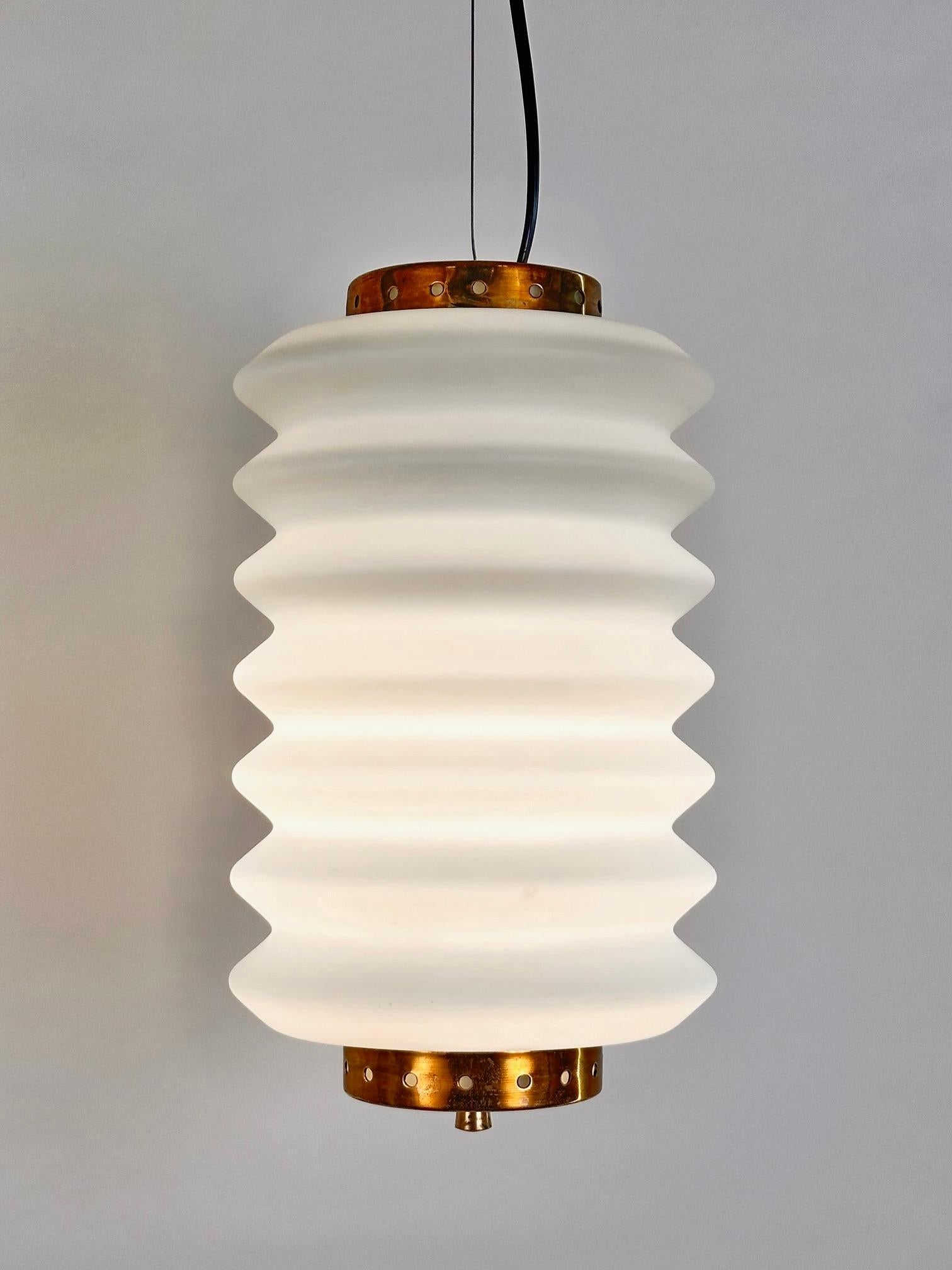 Brass Angelo Lelii Pair of Ceiling Lamps Model 12795 for Arredoluce. !959 For Sale