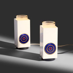 Angelo Lelii, Paar Tischlampen Modell 13090 mit Murines für Arredoluce, Paar, 1968