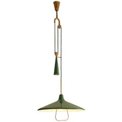 Angelo Lelii Pendant in Brass and Green Aluminum