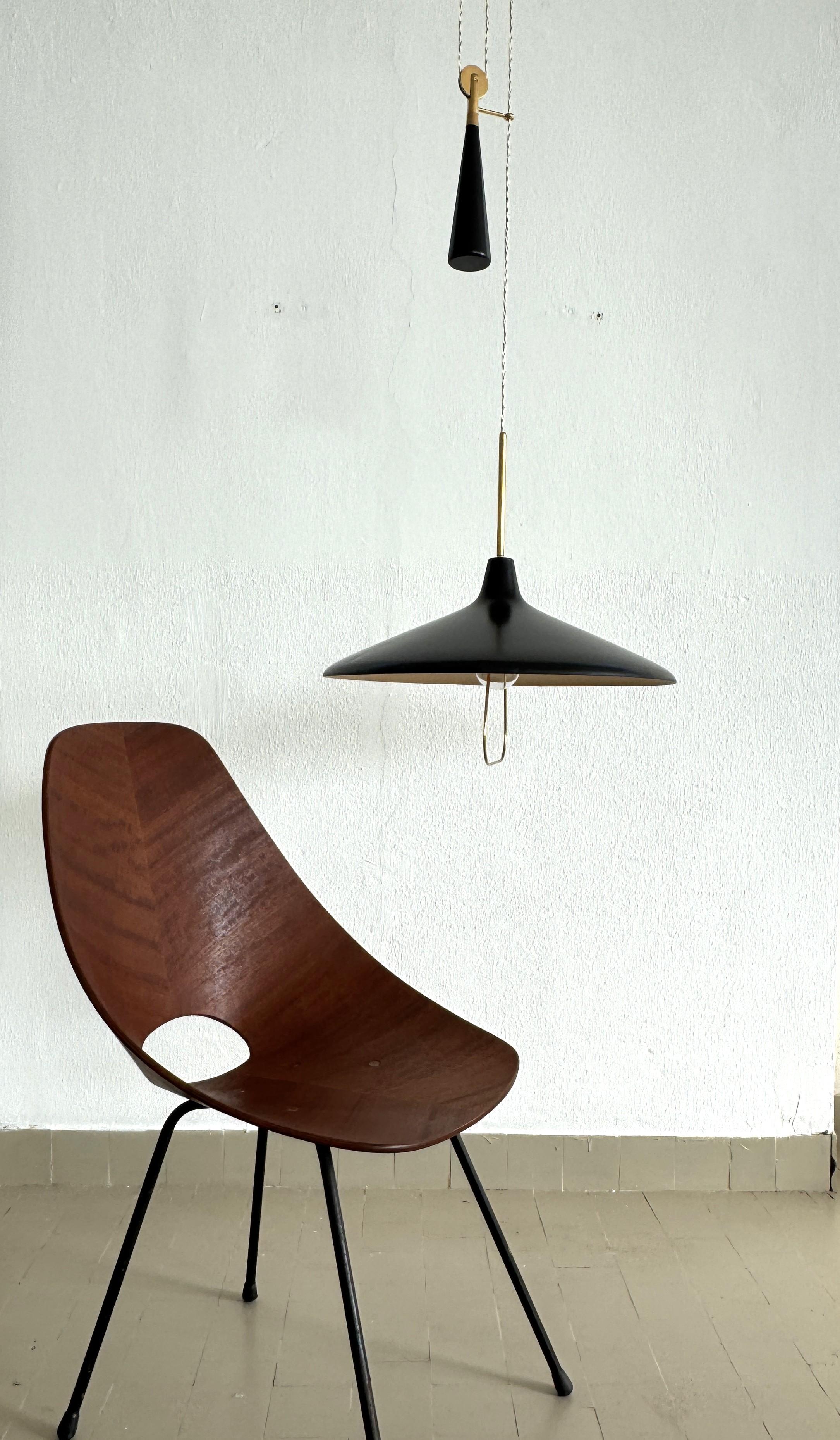 Mid-20th Century Angelo Lelii Pendant Lamp with Counterweight Model 12126 for Arredoluce For Sale