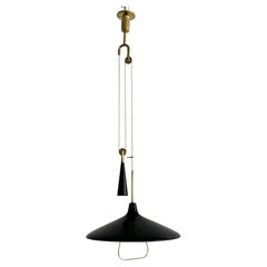 Angelo Lelii Pendant Lamp with Counterweight Model 12126 for Arredoluce