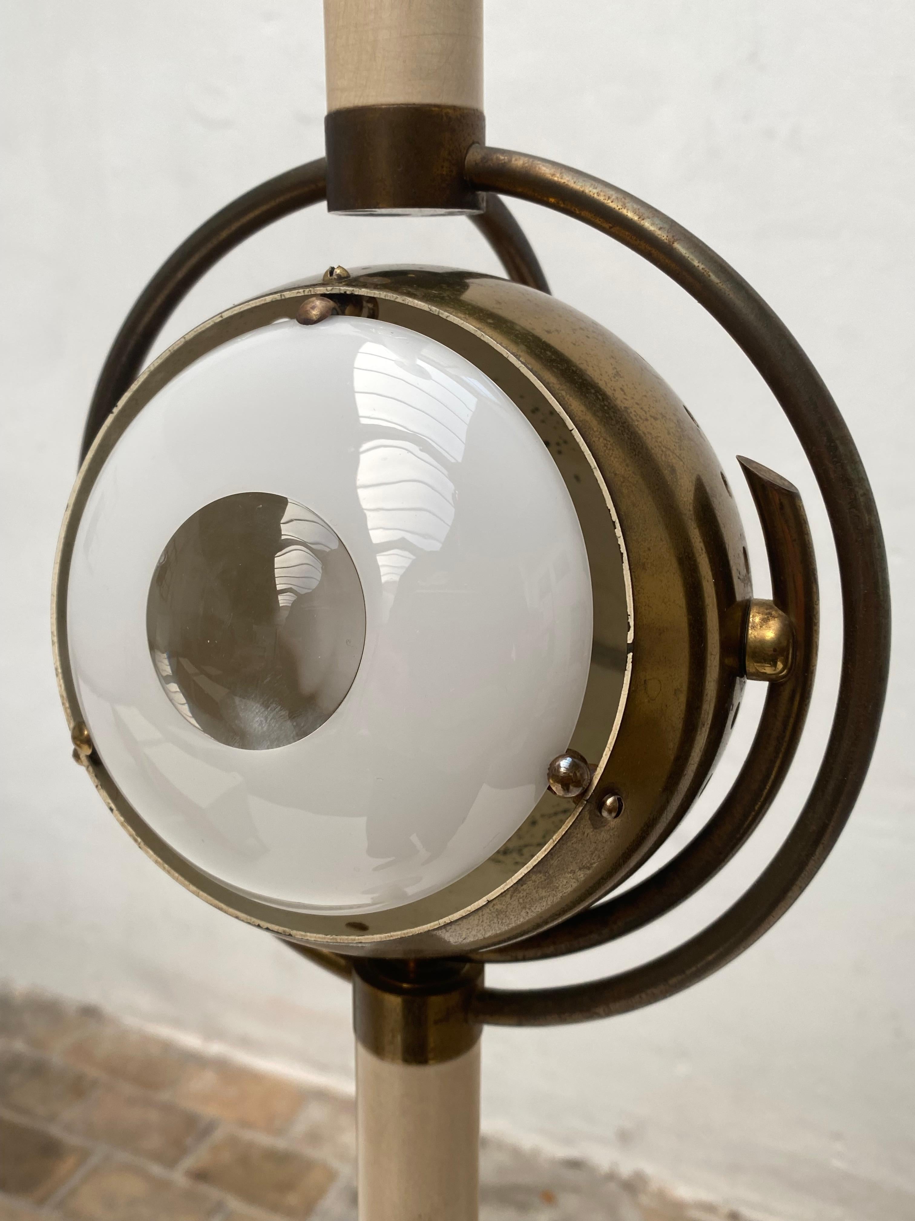 Mid Century Brass & Marble Angelo Lelii 