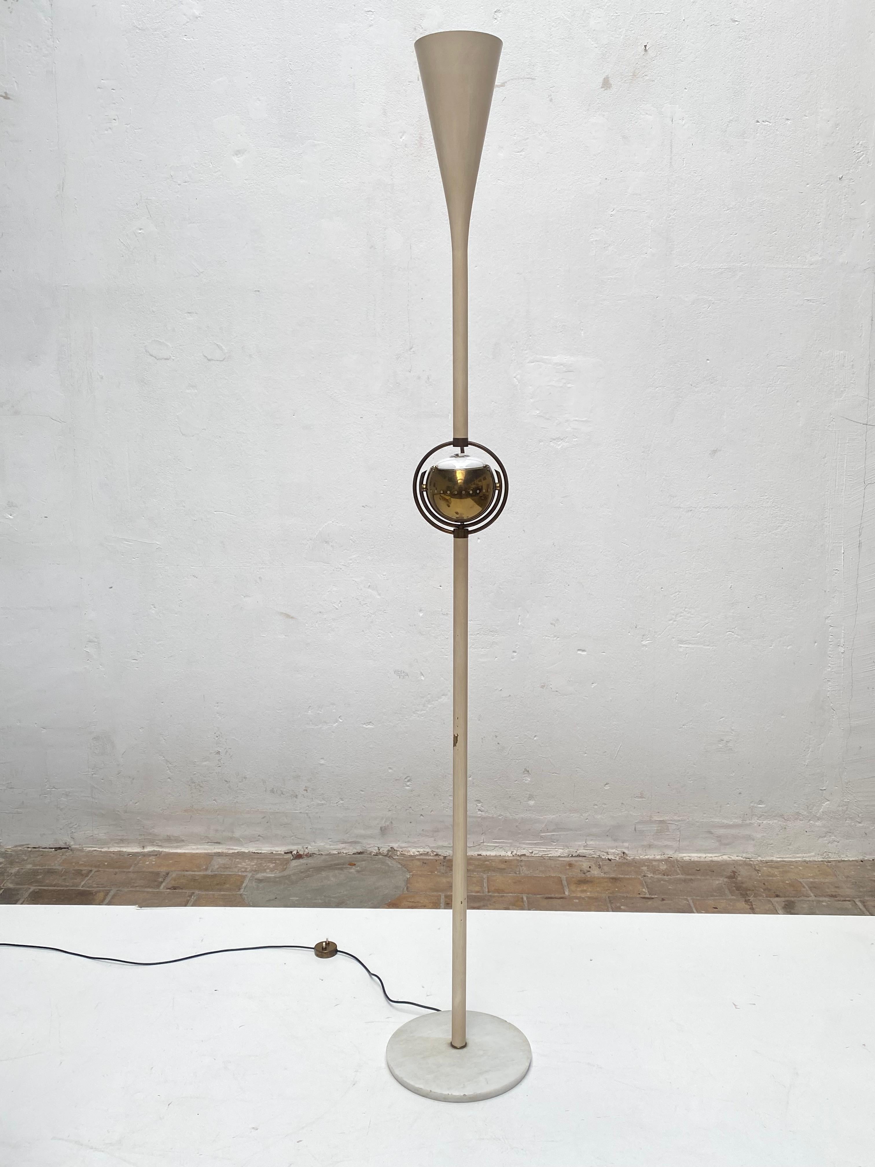 Mid Century Brass & Marble Angelo Lelii 