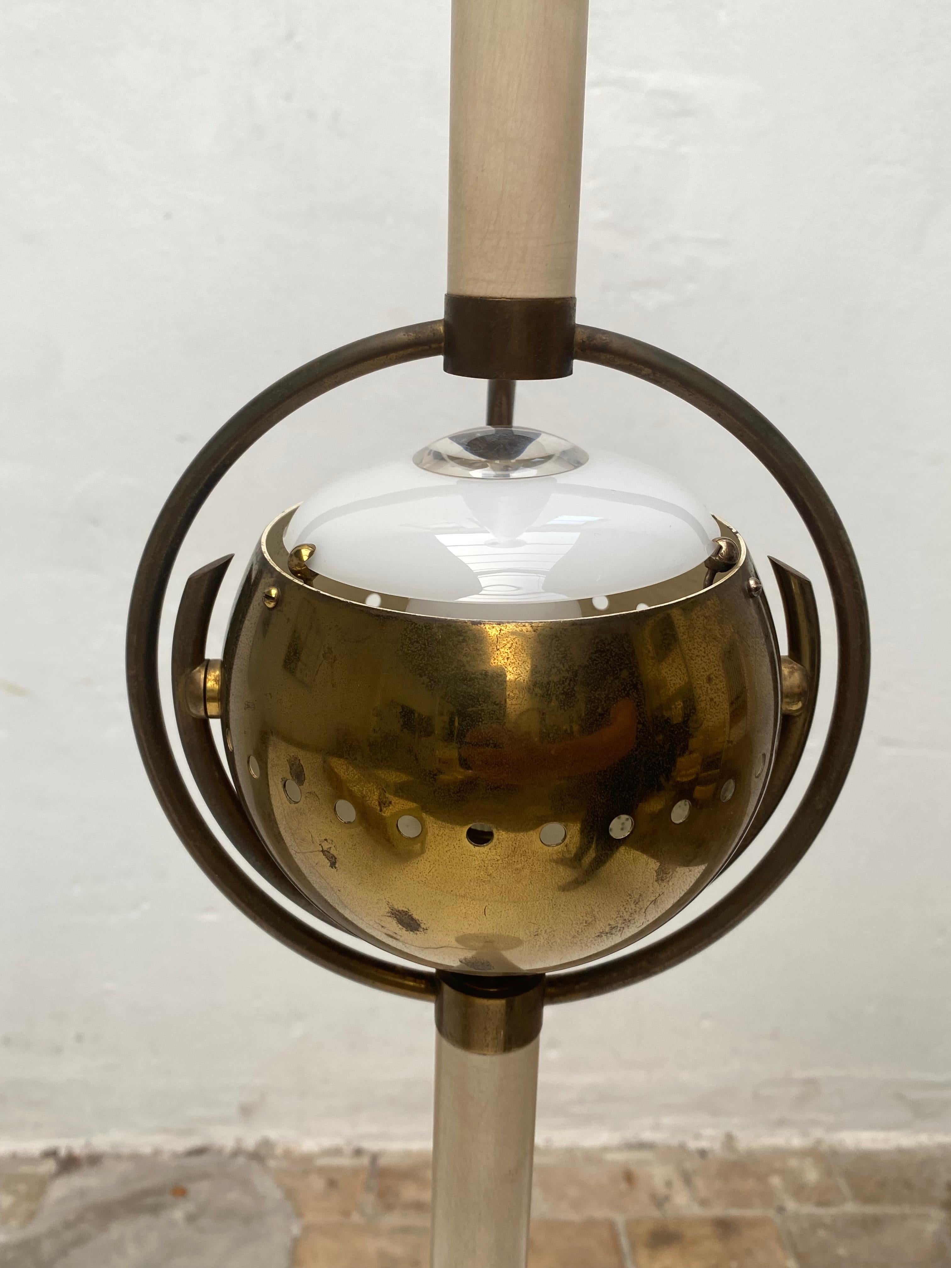 Mid Century Brass & Marble Angelo Lelii 