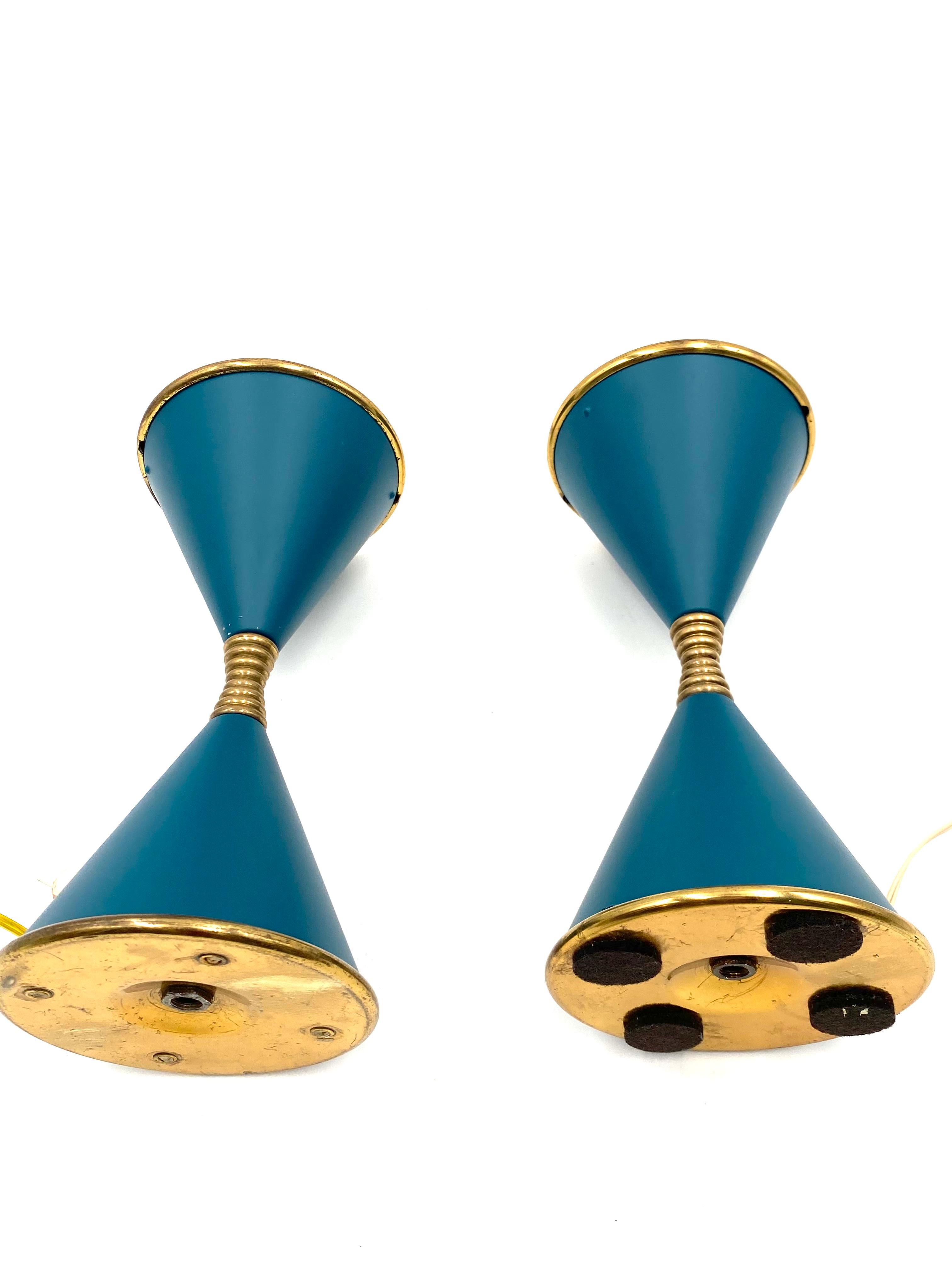 Angelo Lelii, 2er-Set „Clessidra“-Tischlampen, Arredoluce, Mailand, Italien, 1960 im Angebot 5